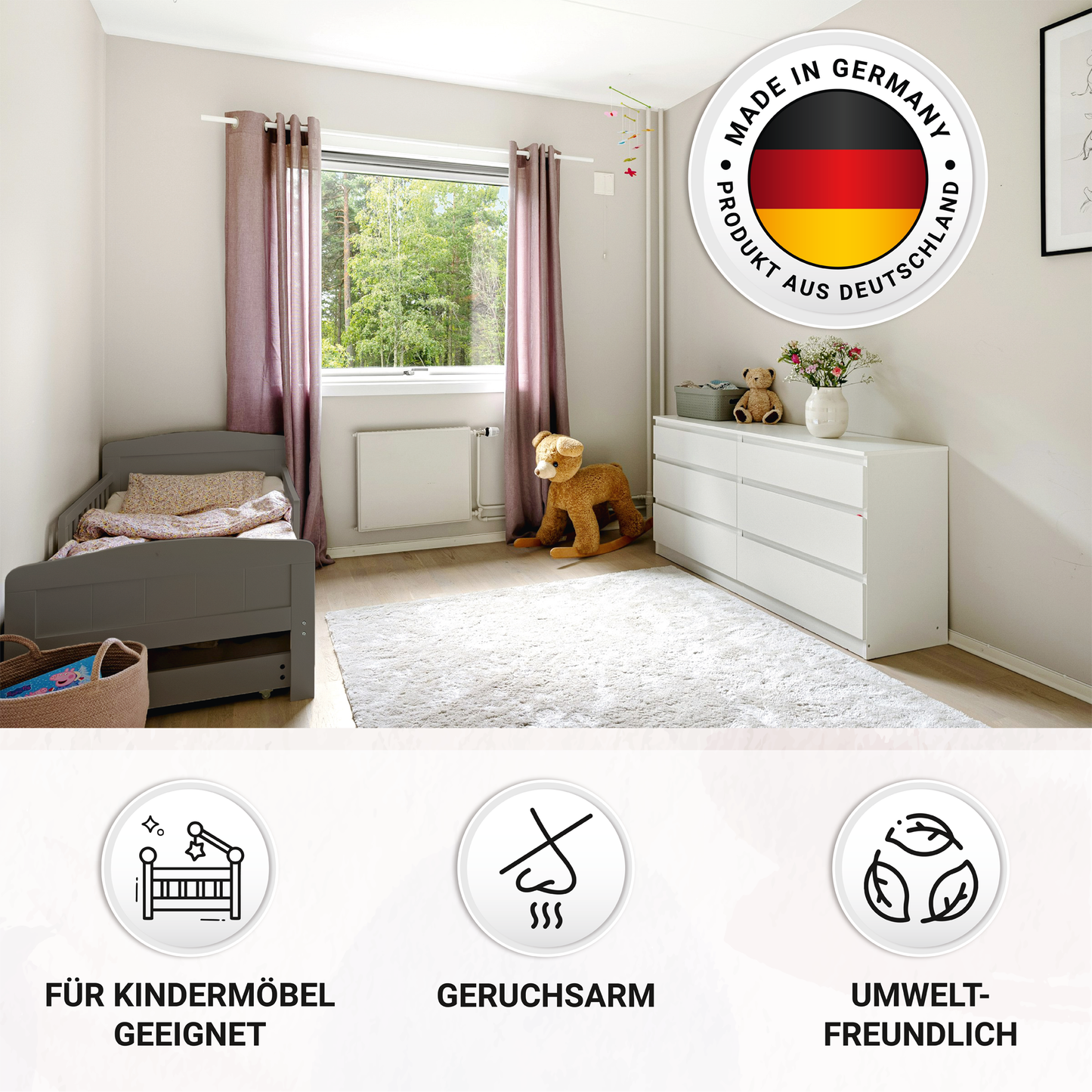 Derendo Möbelfarbe Braungrau 2,5 L – Holzfarbe für Innen – Ohne Schleifen, Hochdeckend & Wasserbasiert – Für Möbel, Türen & Küchen – Umweltfreundlich & Geruchsarm