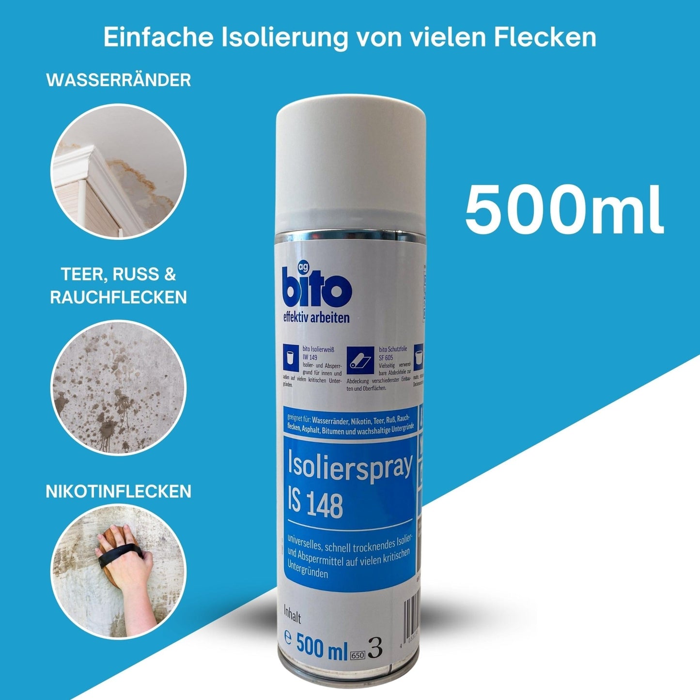 bito Isolierspray IS 148 Fleckenspray 500 ml - 4033195004702 - Derendo