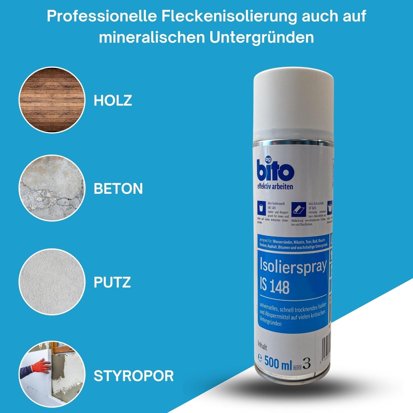 bito Isolierspray IS 148 Fleckenspray 500 ml - 4033195004702 - Derendo