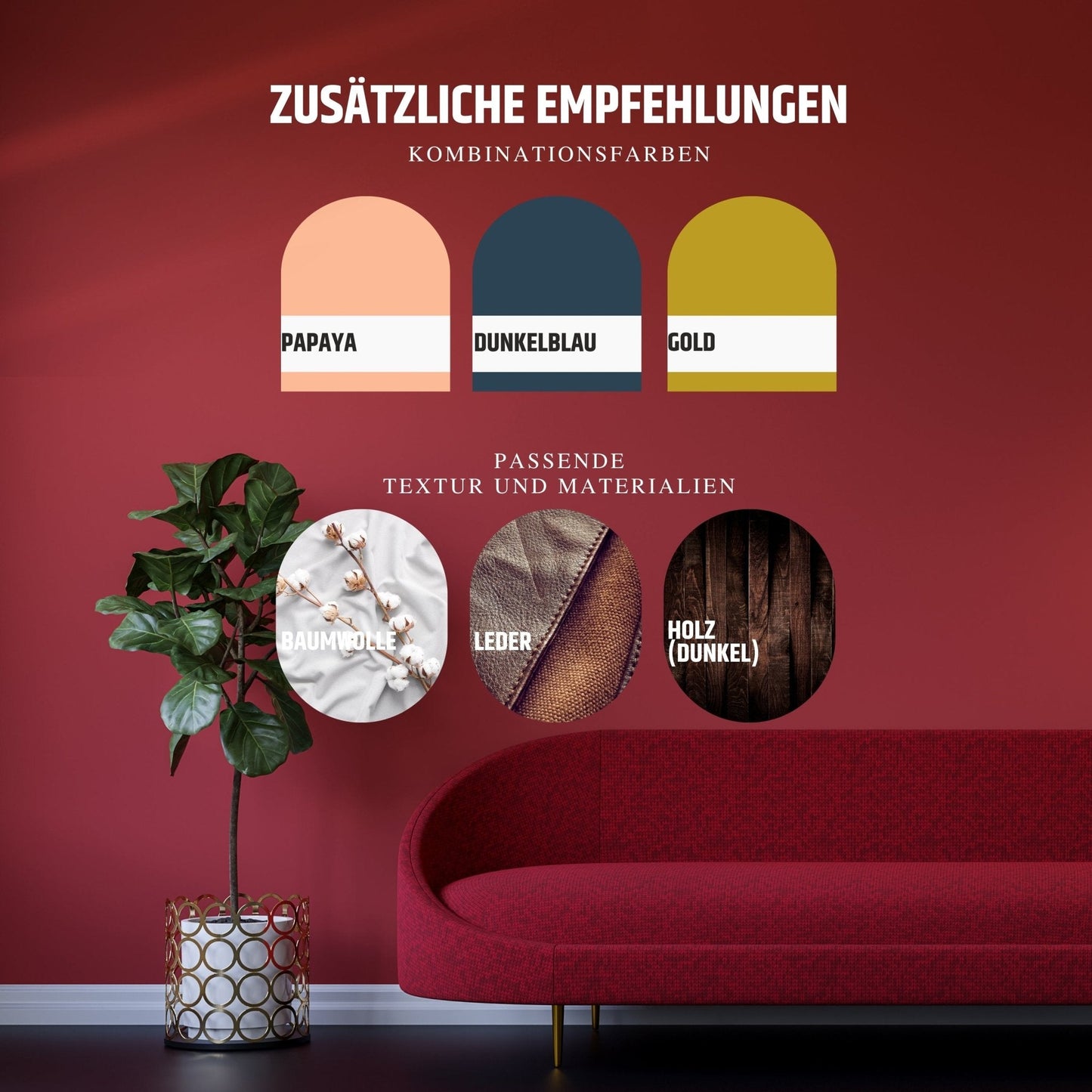 Derendo Exklusive Wandfarbe Samt Rubin - 4251604928542 - Derendo