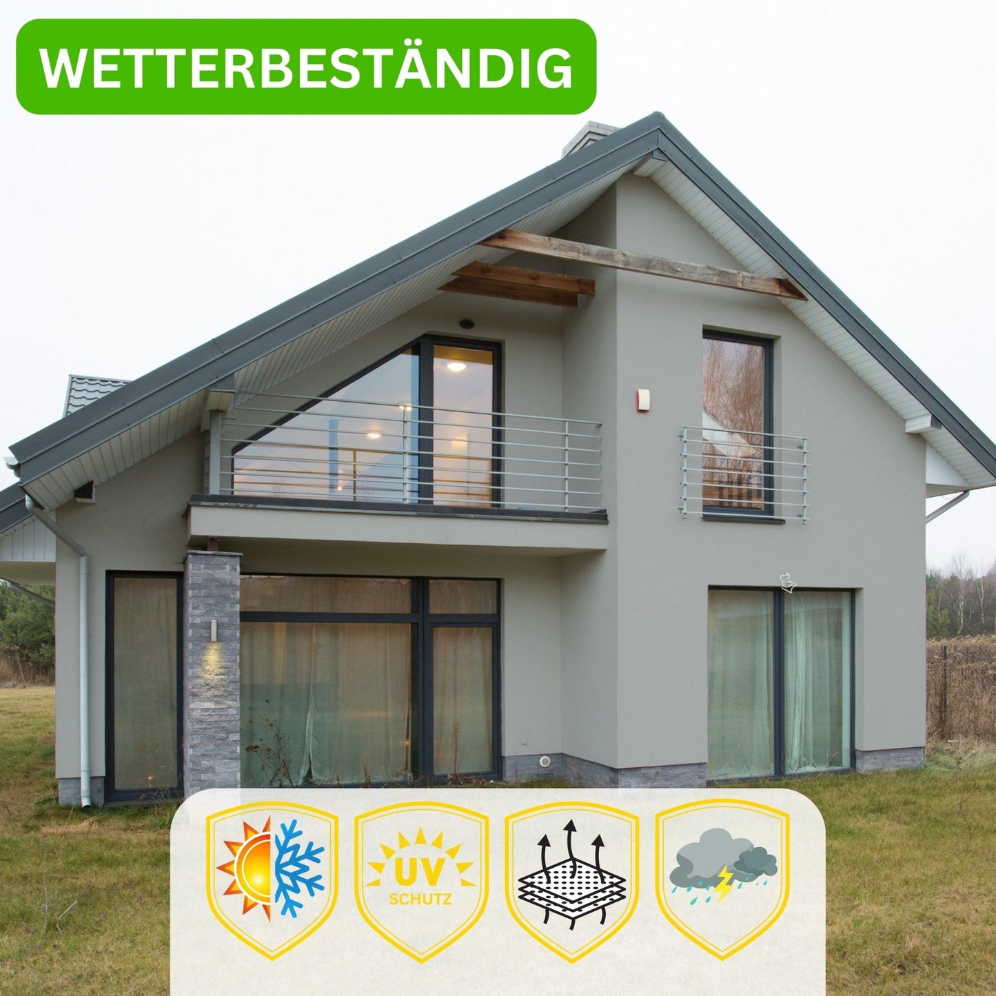 Derendo Fassadenfarbe Elefantengrau mit ULTRA Wetterschutz und Abperleffekt - 4251604914637 - Derendo
