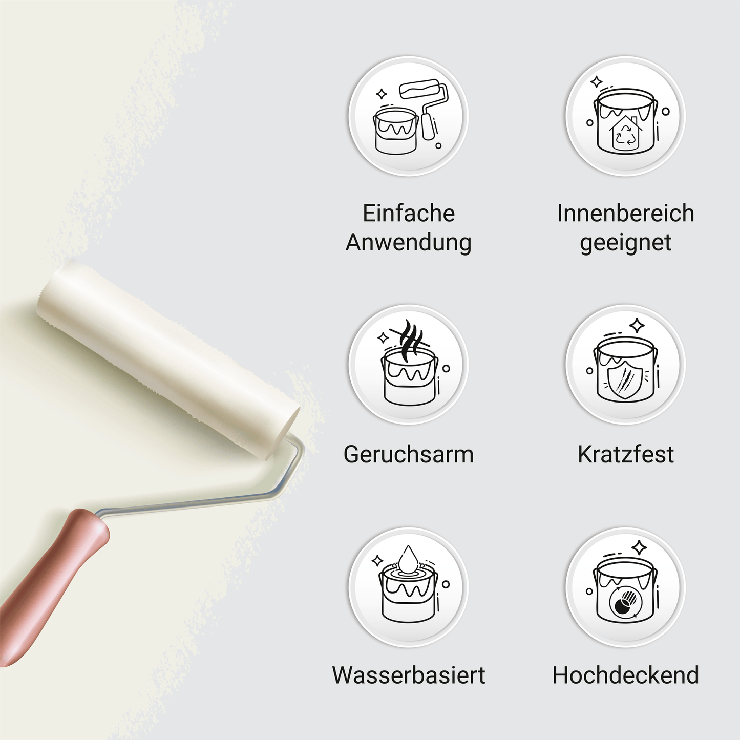 Derendo Möbelfarbe Altweiss 2,5 L – Holzfarbe für Innen – Ohne Schleifen, Hochdeckend & Wasserbasiert – Für Möbel, Türen & Küchen – Umweltfreundlich & Geruchsarm - 4251604929310 - Derendo