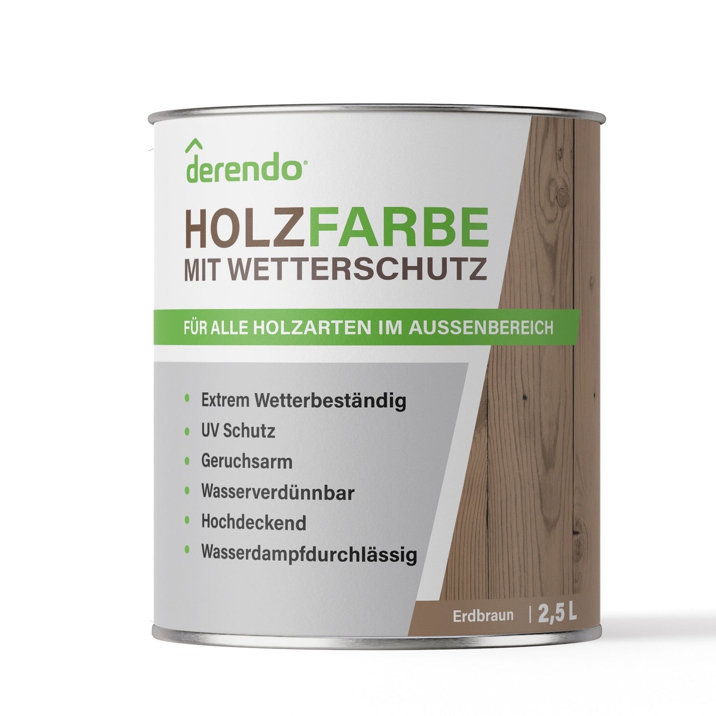 Derendo Wetterschutz Holzfarbe Braun Erdbraun in Erdbraun – Produktbild von Derendo