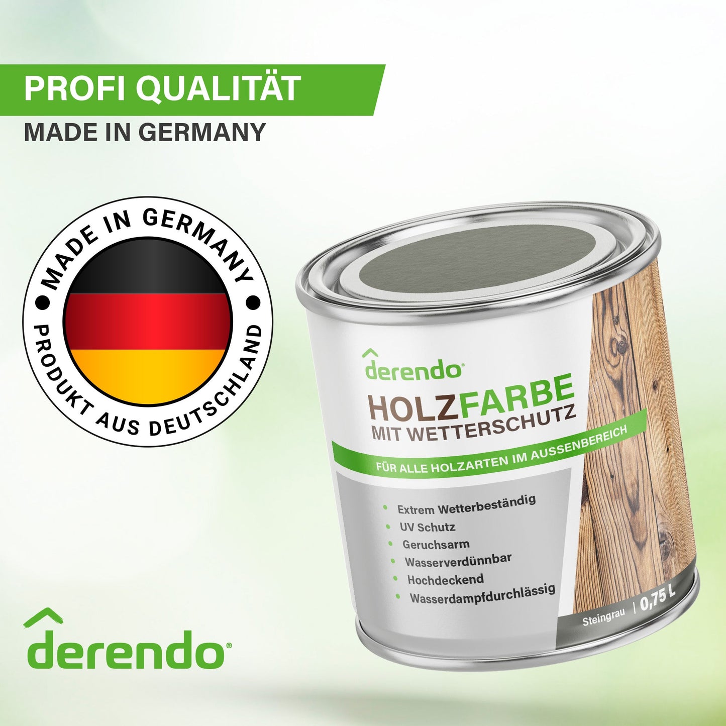 Derendo Wetterschutz Holzfarbe Grau Steingrau - 4251604929471 - Derendo