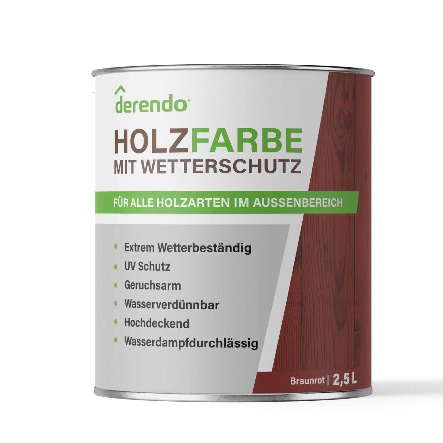 Derendo Wetterschutz Holzfarbe schwedenrot RAL 3011 - 4251604913272 - Derendo