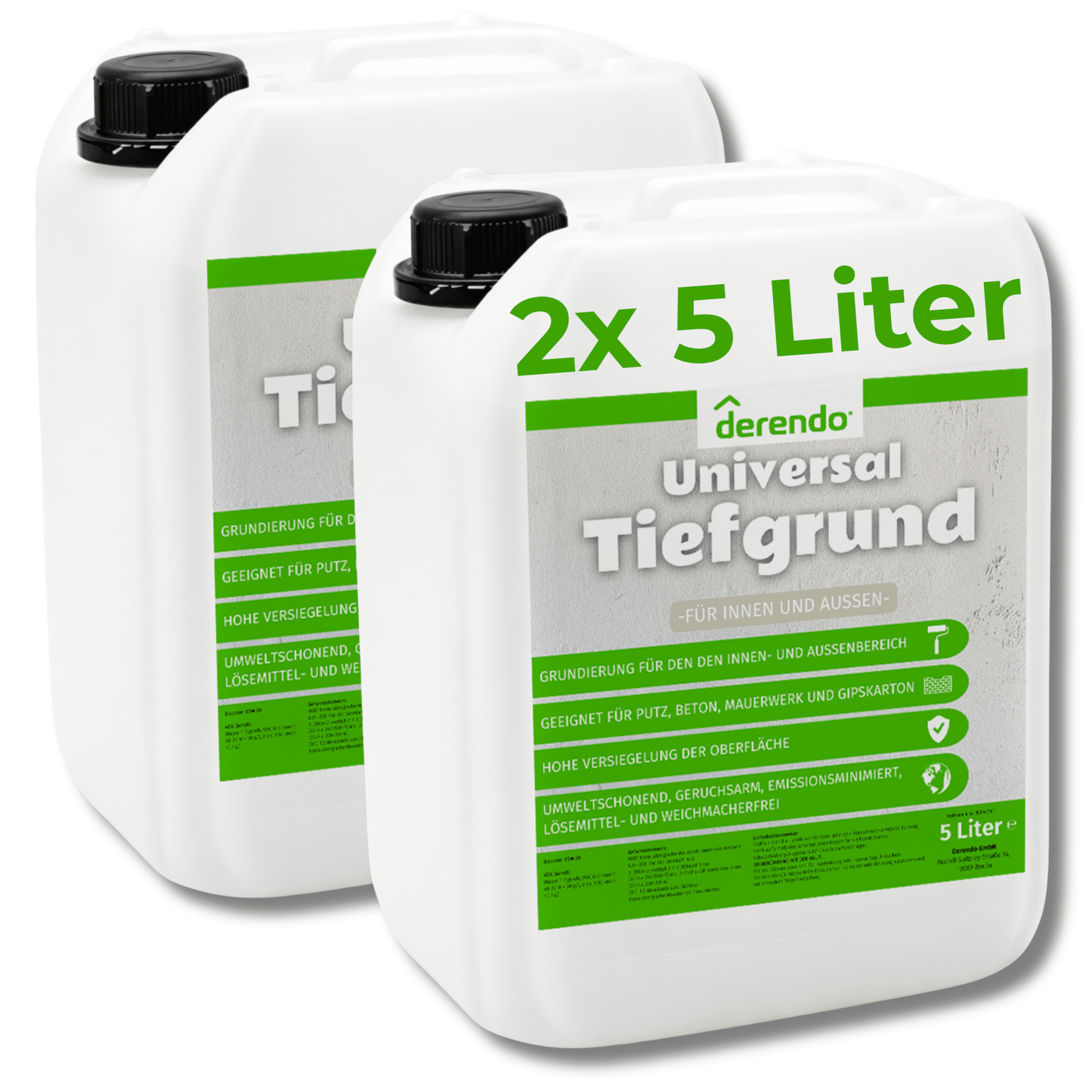 Universal Tiefgrund 5l Grundierung für innen - und außen Reichweite ca. 150–200 ml/m² in 10 Liter – Produktbild von Derendo