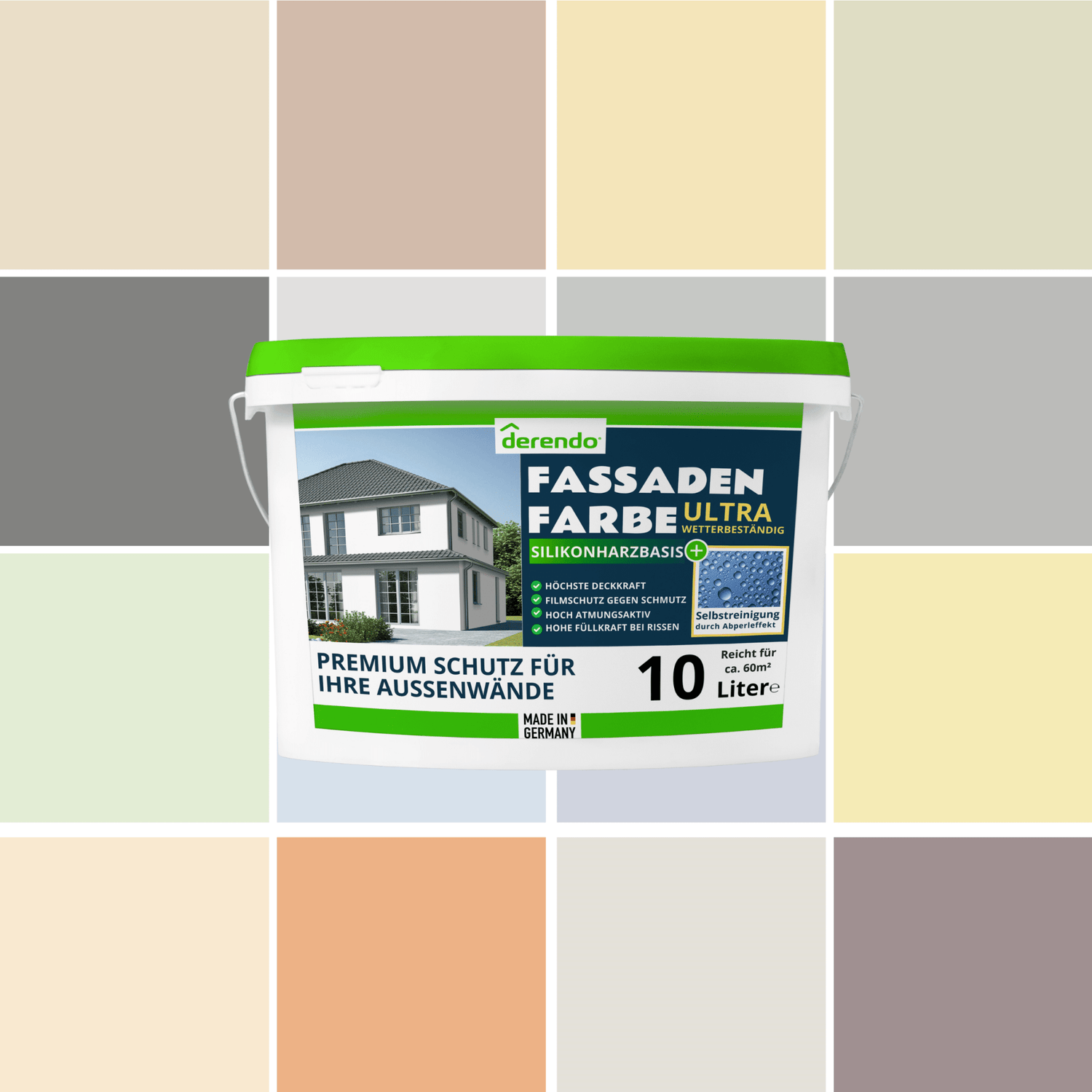 Derendo® getönte Silikonharz-Fassadenfarben ULTRA wetterbeständig - Derendo