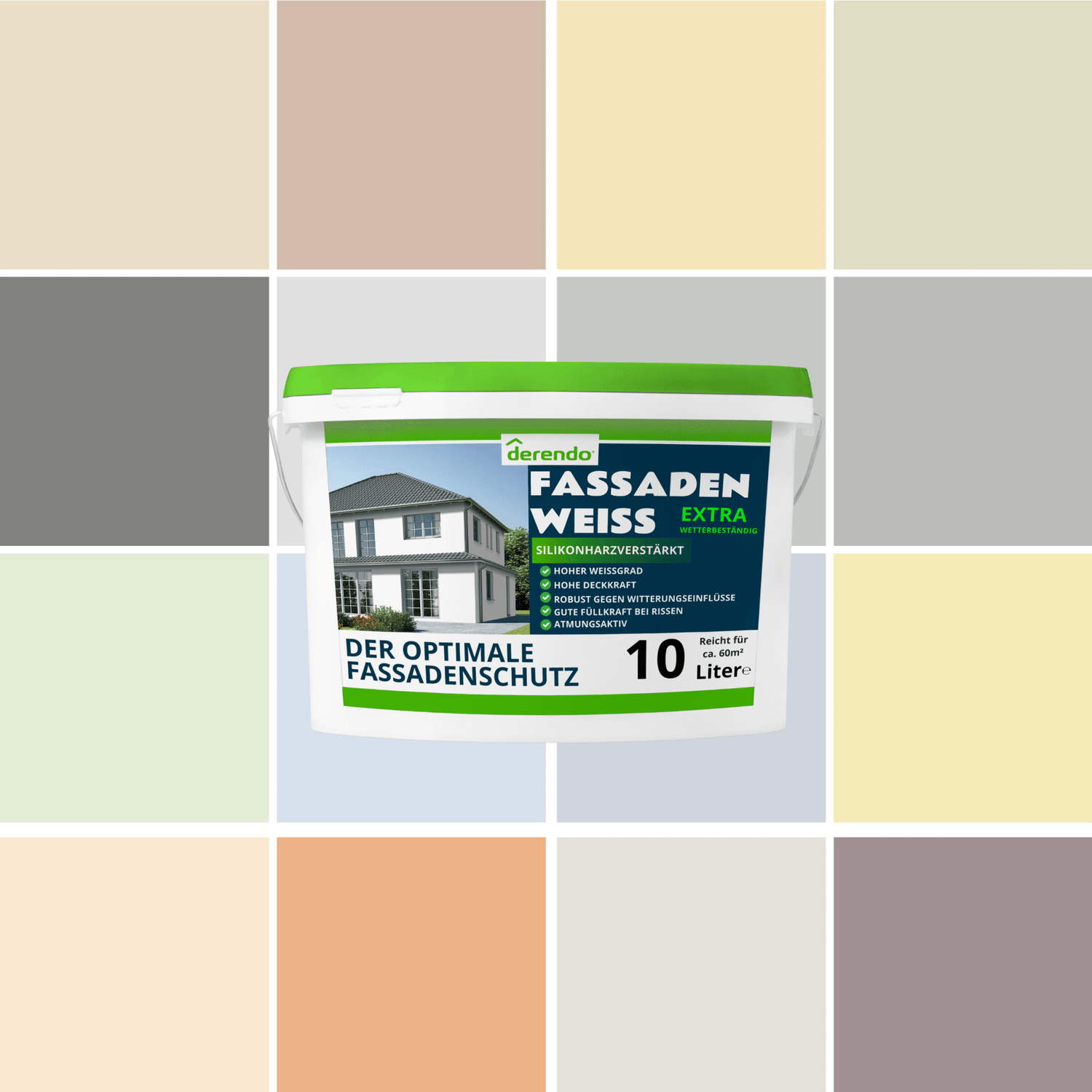 Derendo® getönte silikonharz-verstärkt Fassadenfarben EXTRA - Derendo