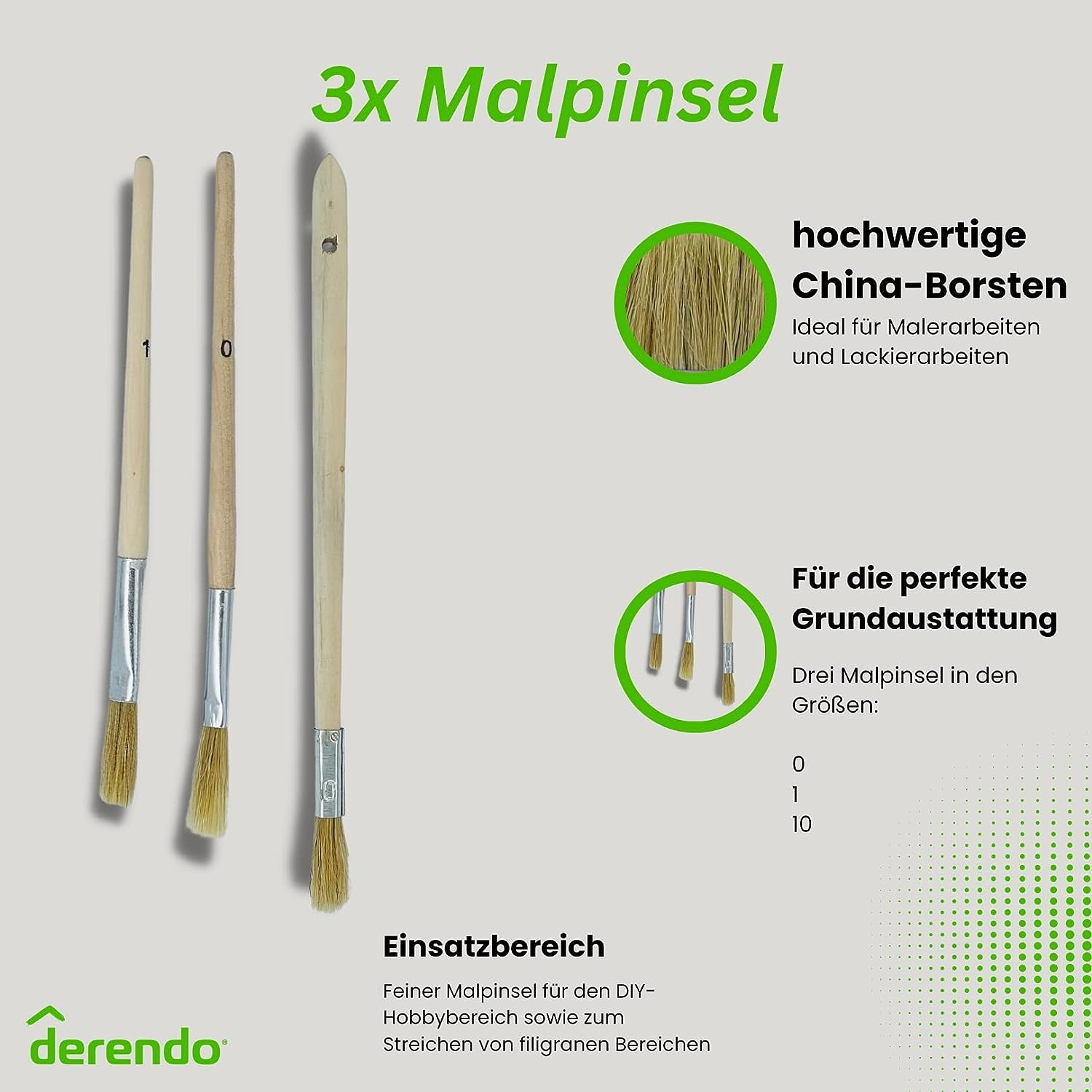 10 - teiliges Pinsel Set - 4251604915955 - Derendo