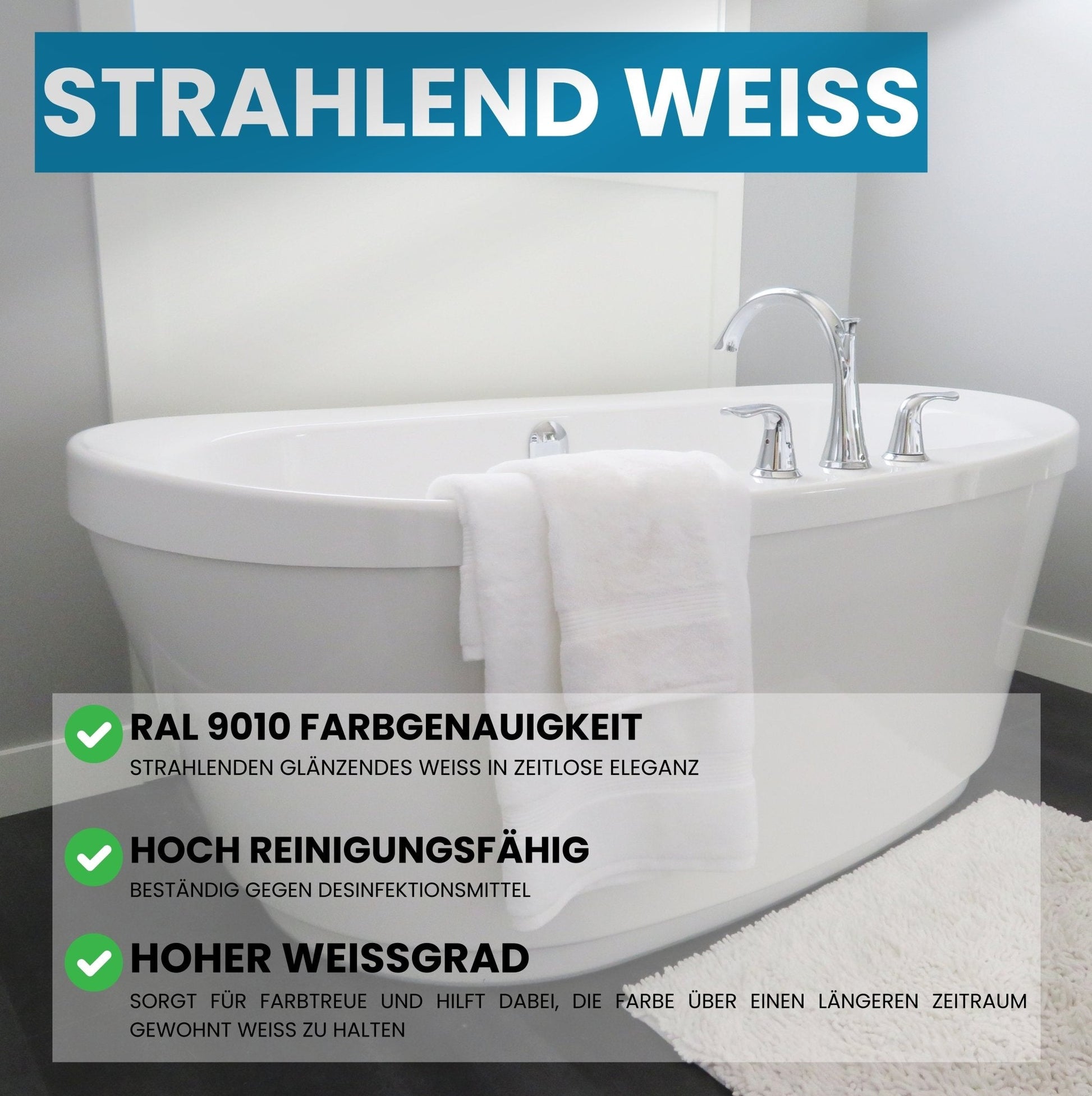 2K Badewannenlack weiß - RAL 9010 in 1.0 kg – Produktbild von Derendo