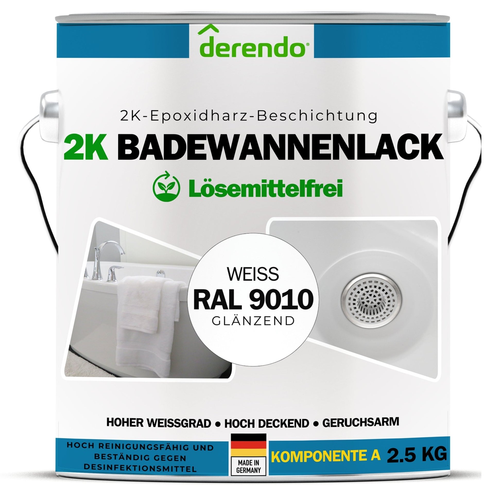 2K Badewannenlack weiß - RAL 9010 - 4251604927903 - Derendo