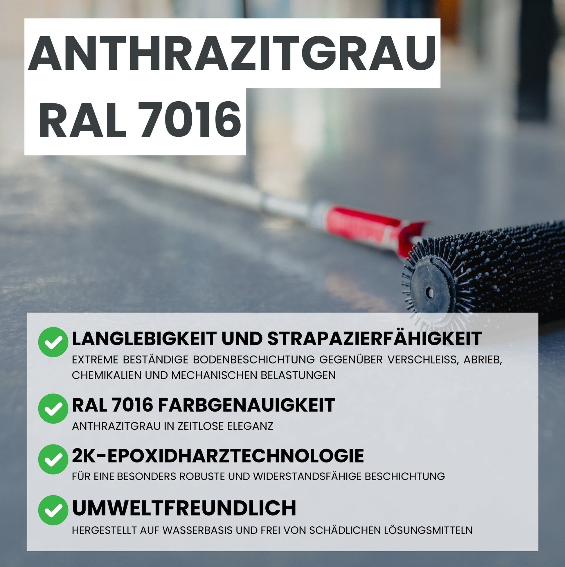 2K Betonfarbe Lack grau - RAL7016 in 2.5kg – Produktbild von Derendo