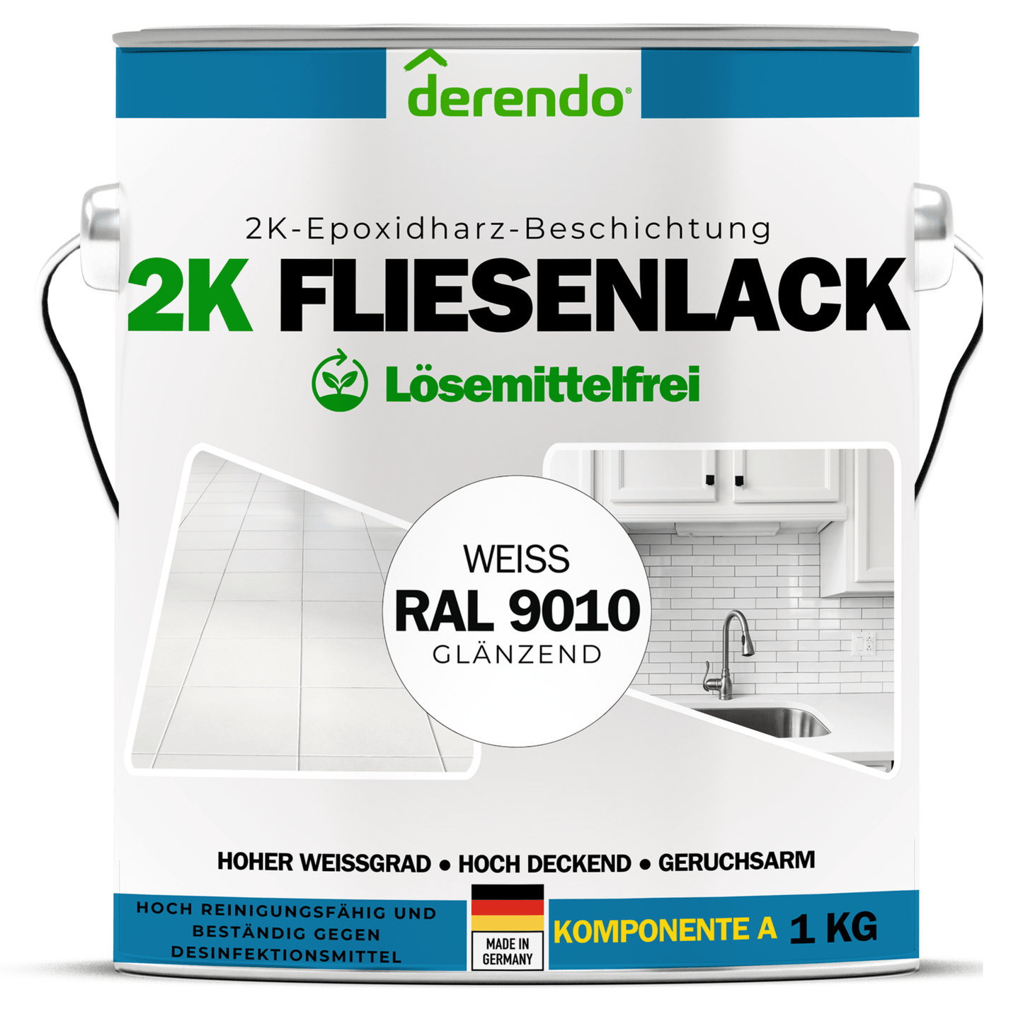 2K Fliesenlack weiß - RAL9010 - Derendo