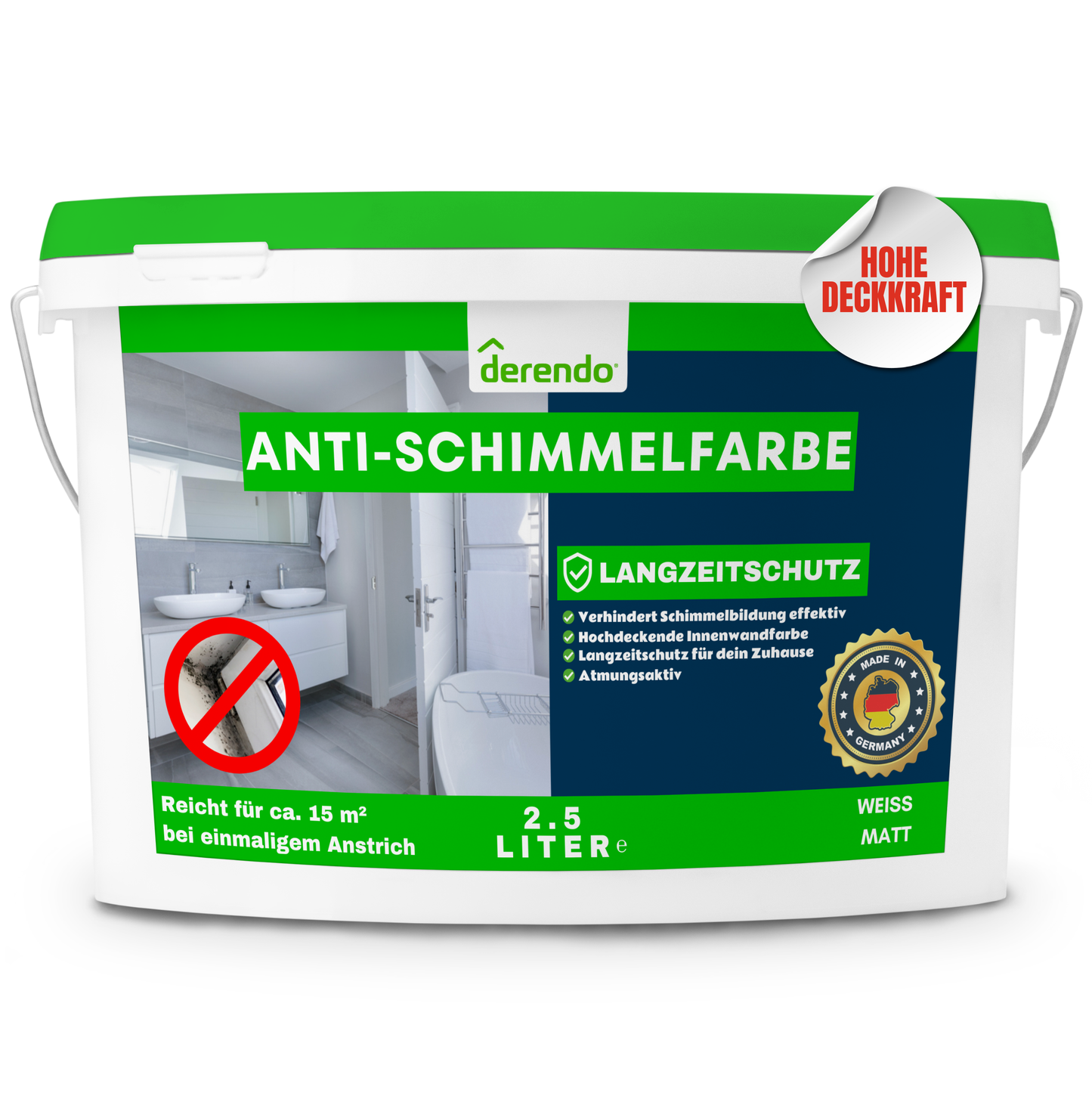 Derendo Anti Schimmelfarbe - Schimmelentferner Langzeitschutz