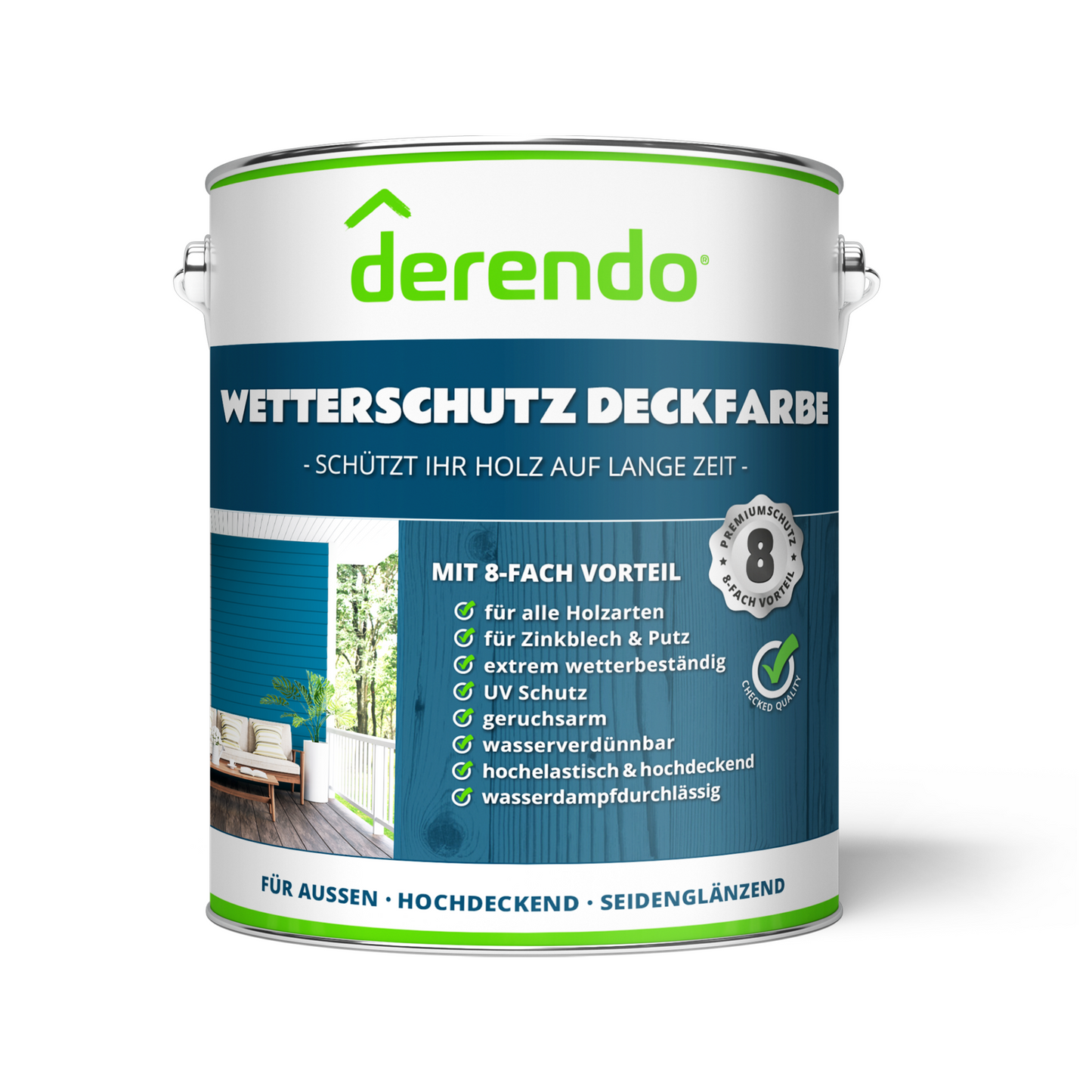 Derendo Wetterschutz Holzfarbe Lichtblau RAL 5012