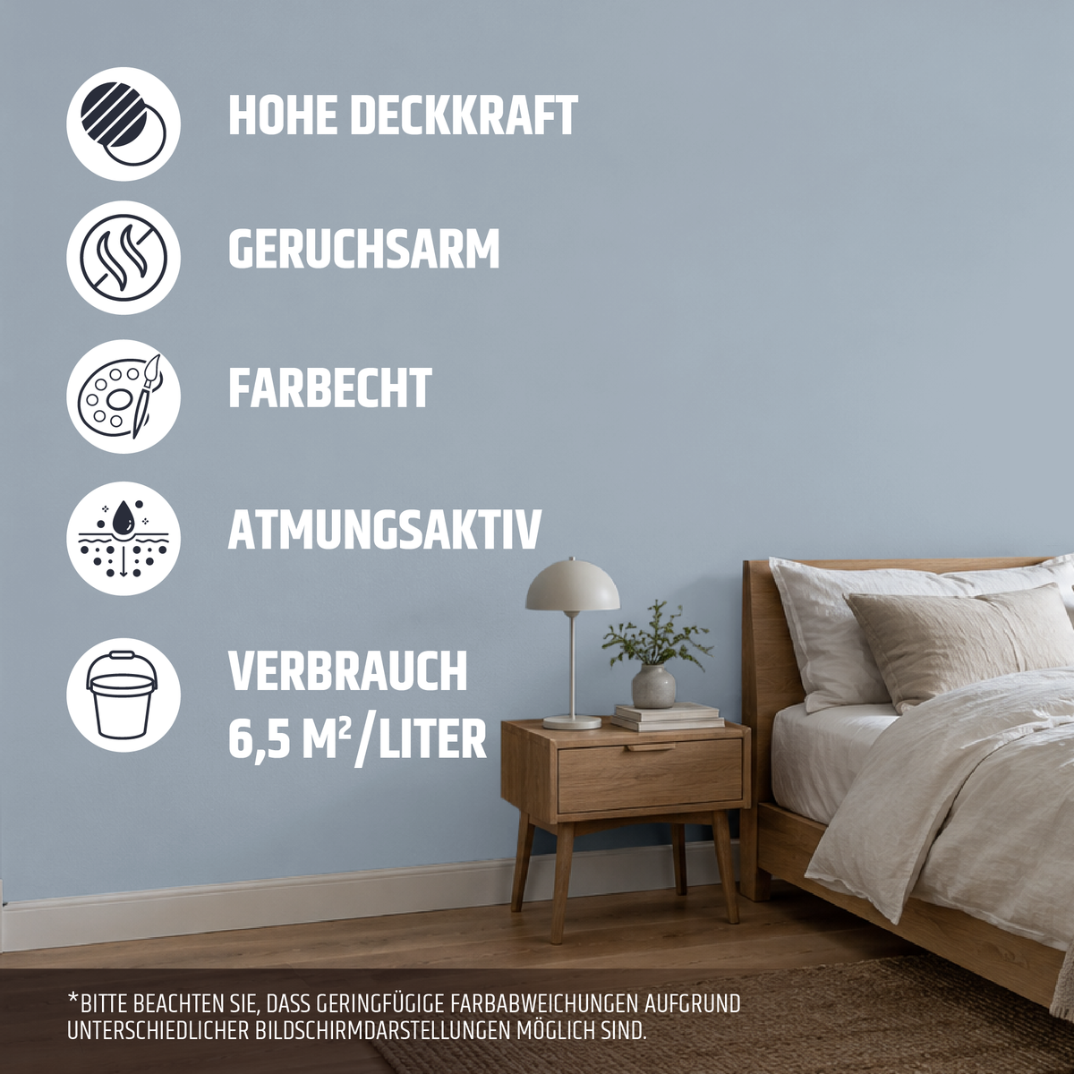 Derendo Exklusive Wandfarbe Nebelblau