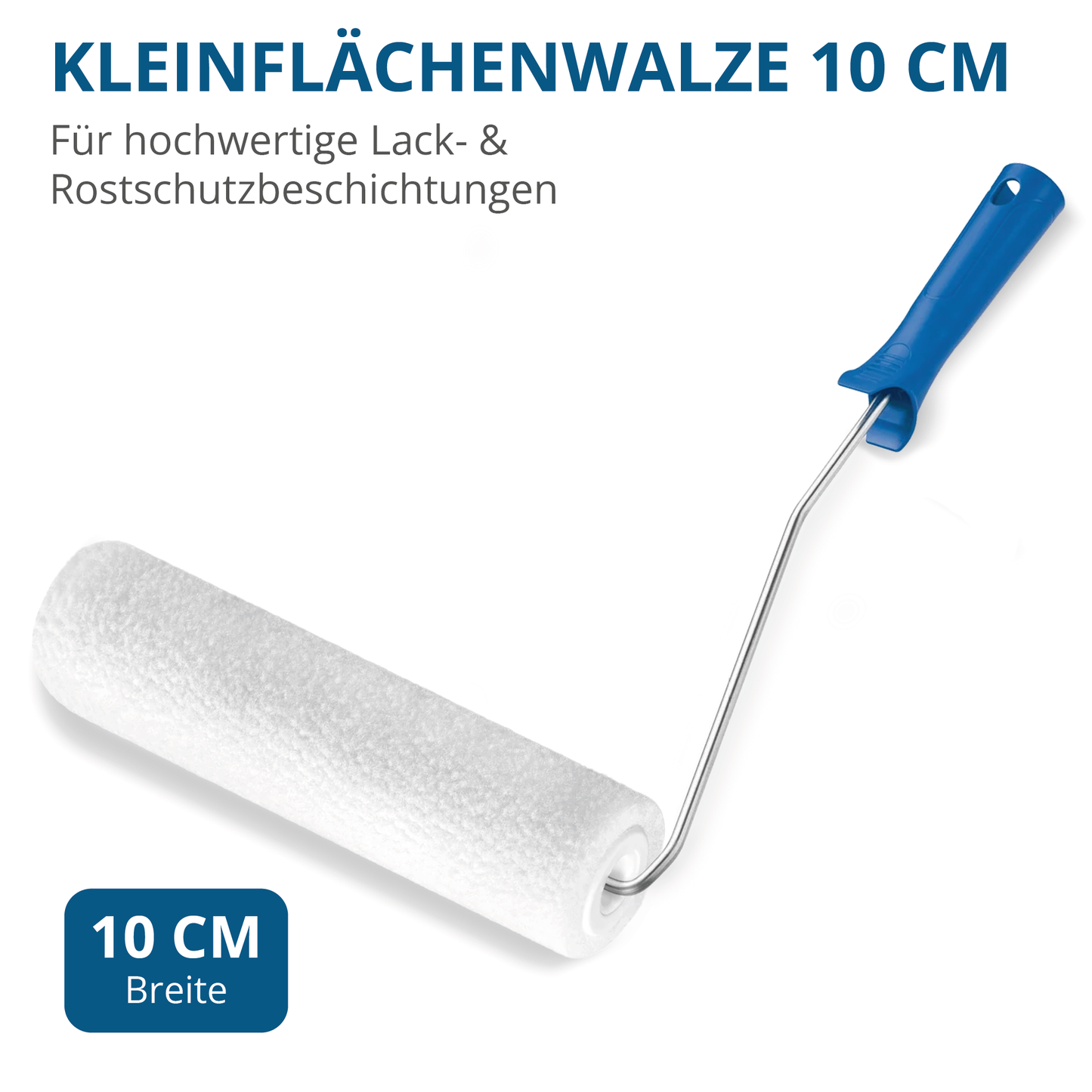 Derendo® Farbwalze MagicFelt 10 cm – für hochwertige Lack- & Rostschutzbeschichtungen Kleinflächenwalze