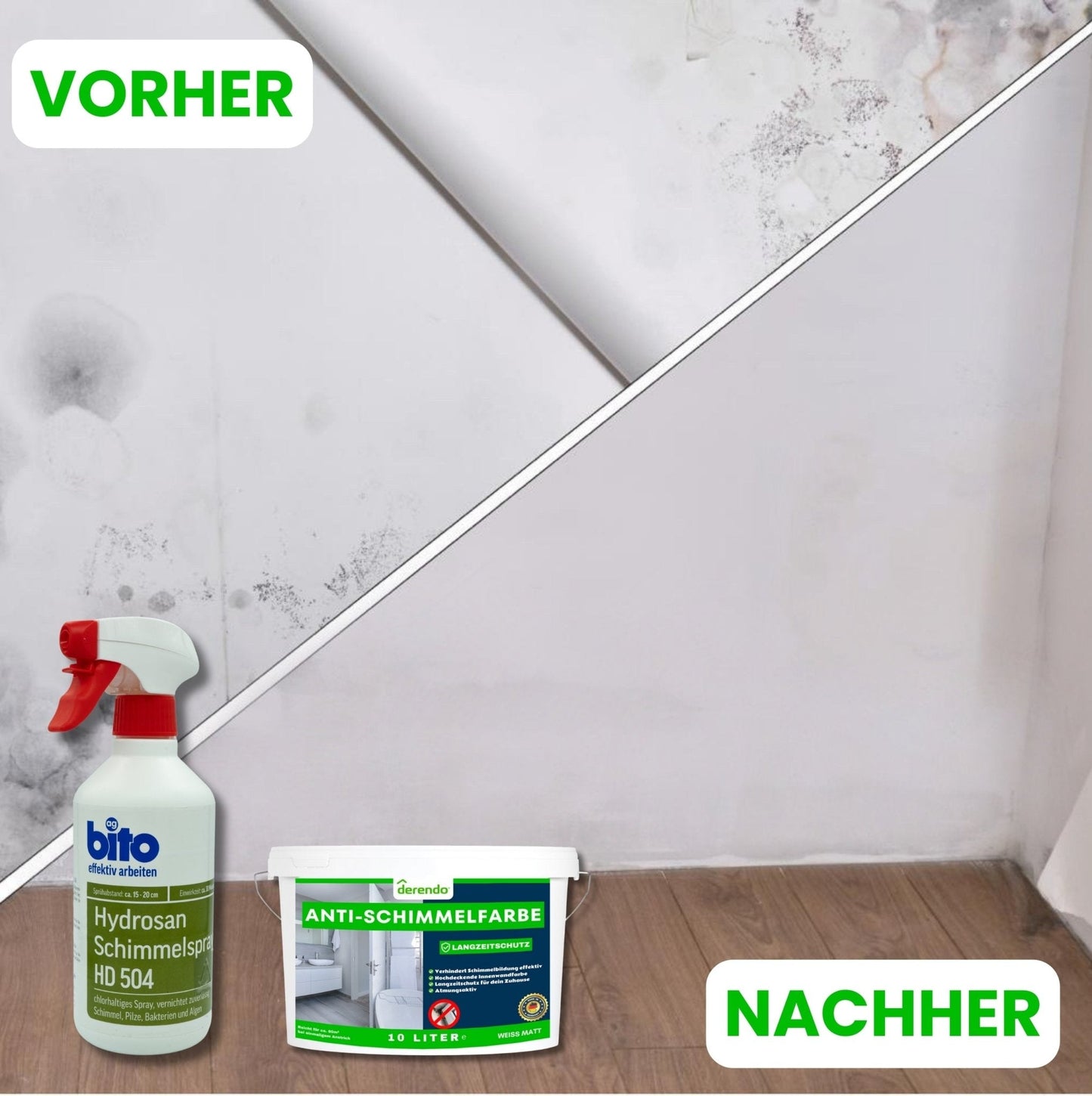 Bito Hydrosan® Profi Schimmelspray – Effektiver Schimmelentferner mit Chlor in – Produktbild von Derendo