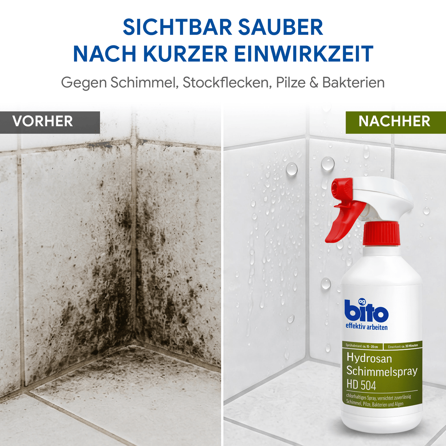 Bito Hydrosan® Profi Schimmelspray – Effektiver Schimmelentferner mit Chlor in – Produktbild von Derendo