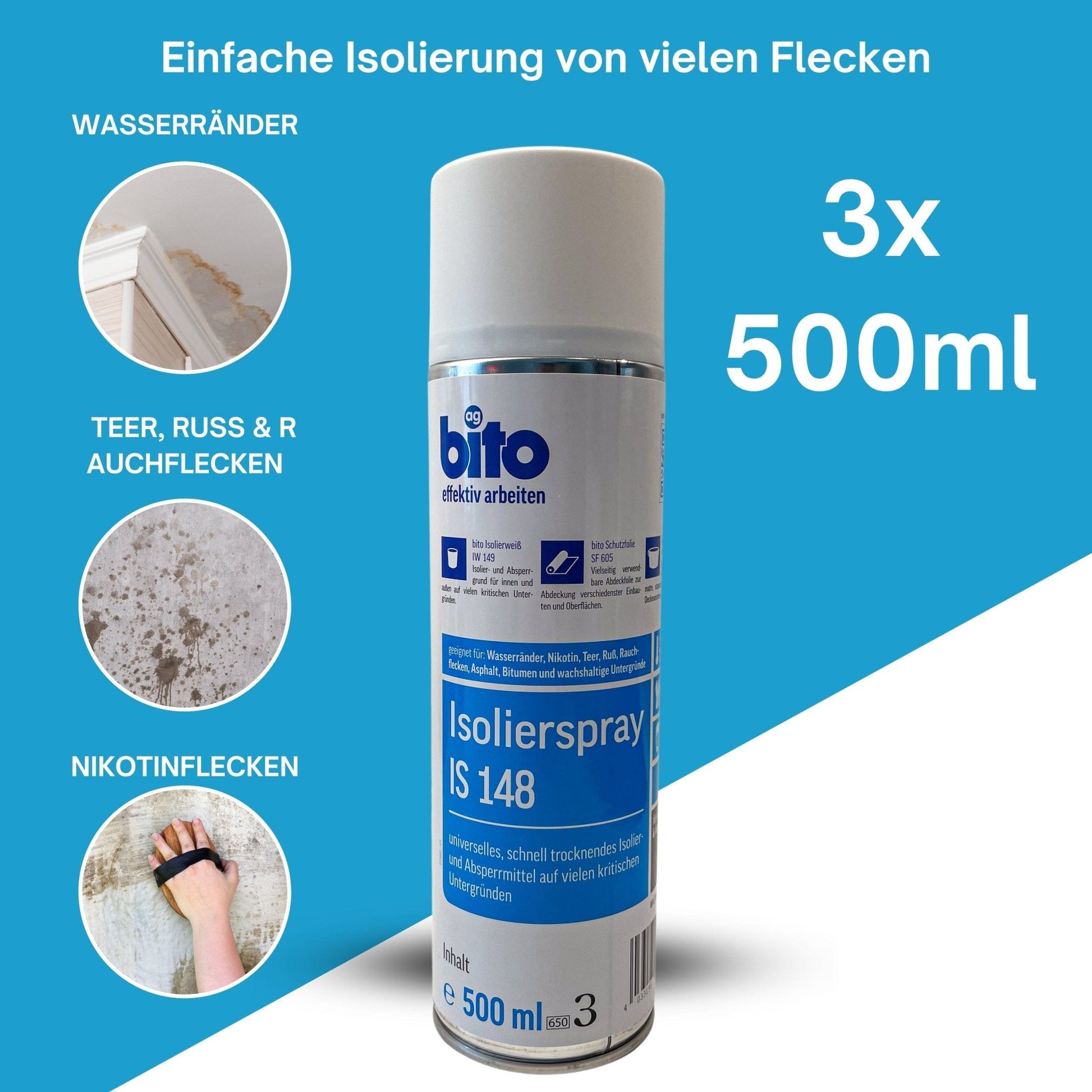 bito Isolierspray IS 148 Fleckenspray 500 ml in 1 x 500ml – Produktbild von Derendo