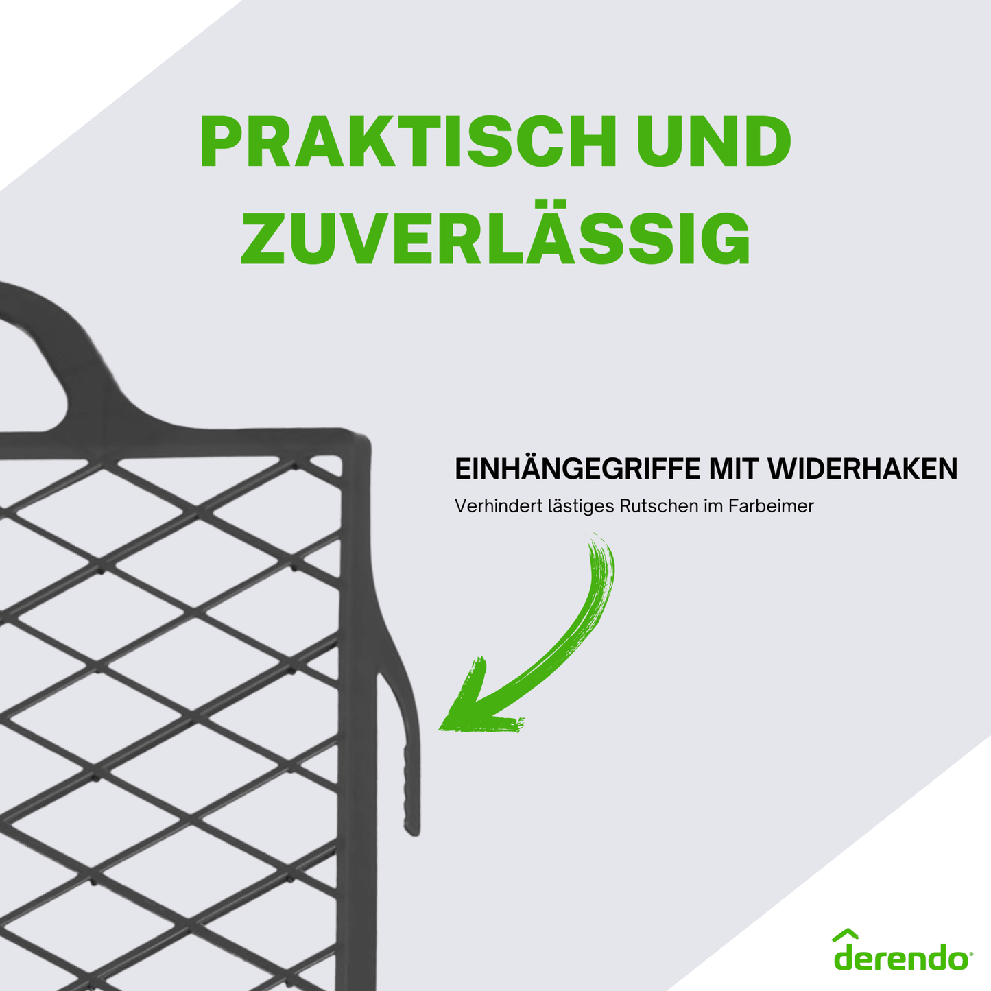 Derendo® Abstreifgitter Kunststoff 29 × 27 cm – schwarz, mit Haken in 1 Stück – Produktbild von Derendo