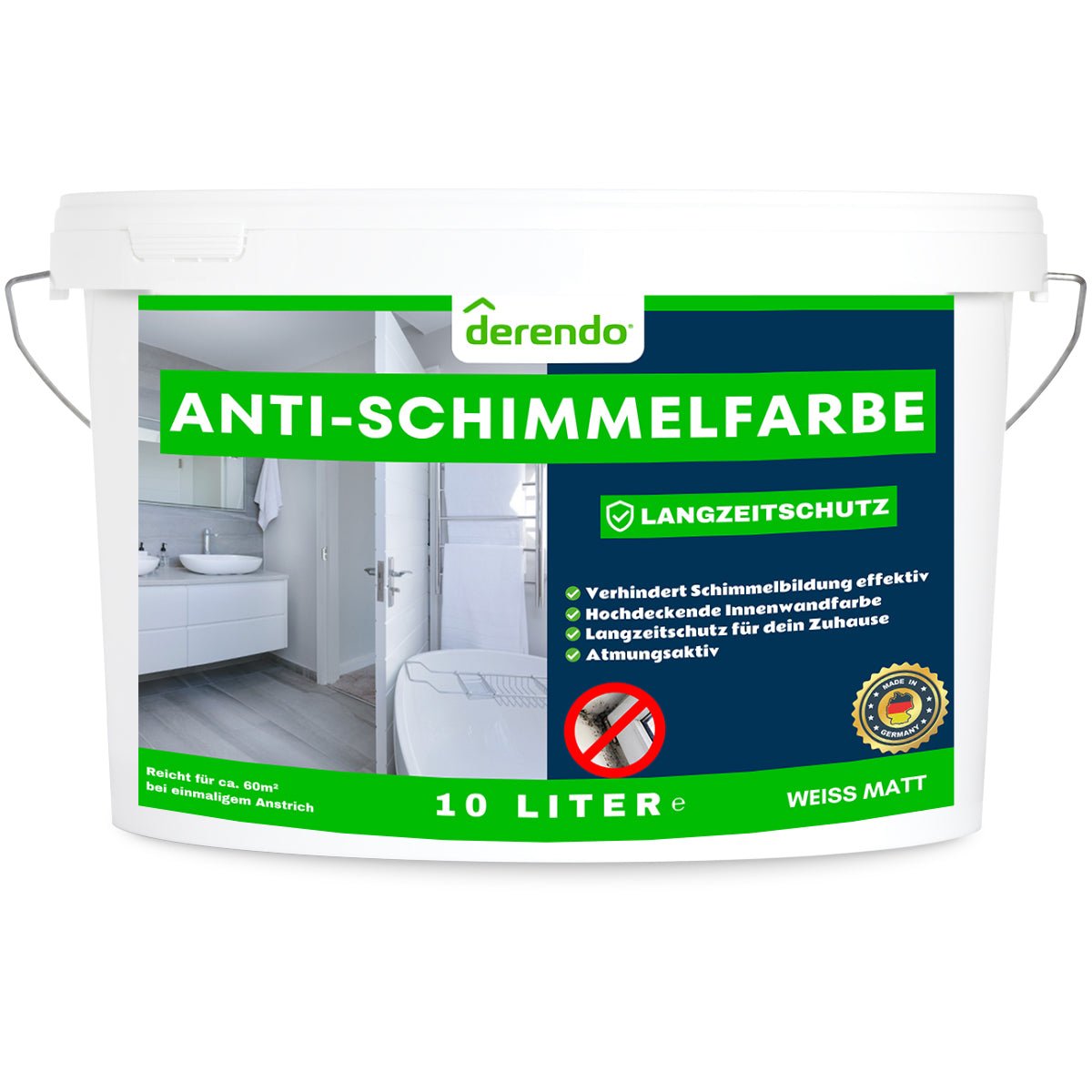 Derendo Anti Schimmelfarbe - Schimmelentferner Langzeitschutz - 4251604926081 - Derendo