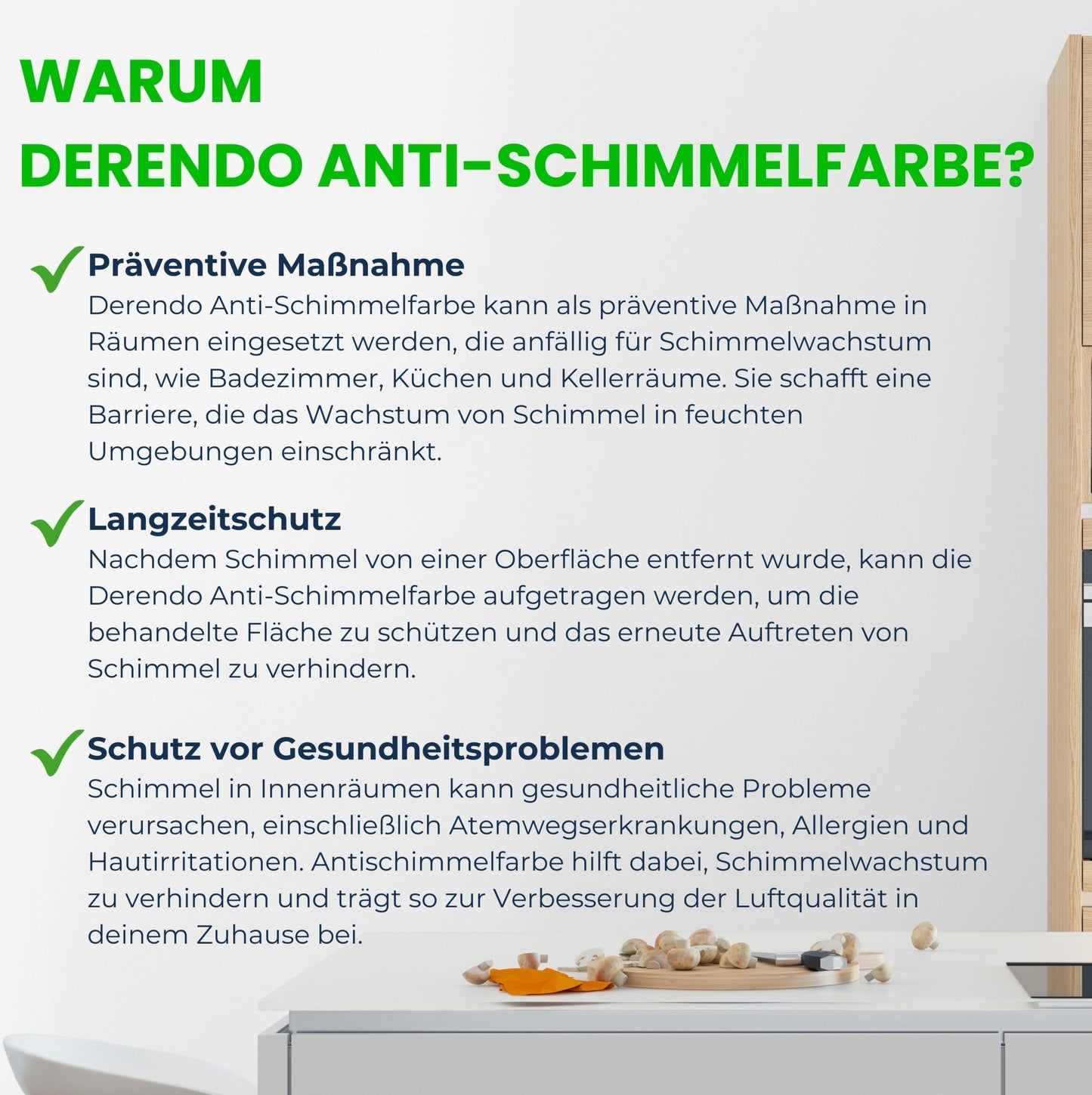 Derendo Anti Schimmelfarbe - Schimmelentferner Langzeitschutz - 4251604926081 - Derendo