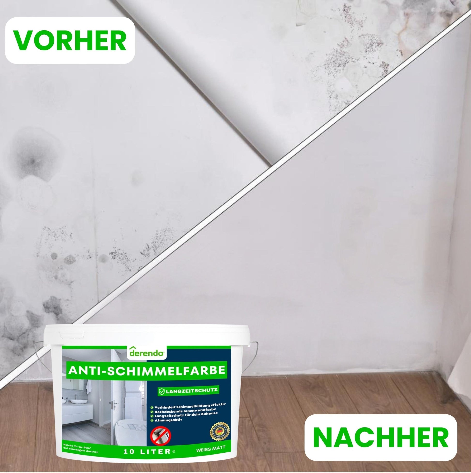 Derendo Anti Schimmelfarbe - Schimmelentferner Langzeitschutz - 4251604926081 - Derendo