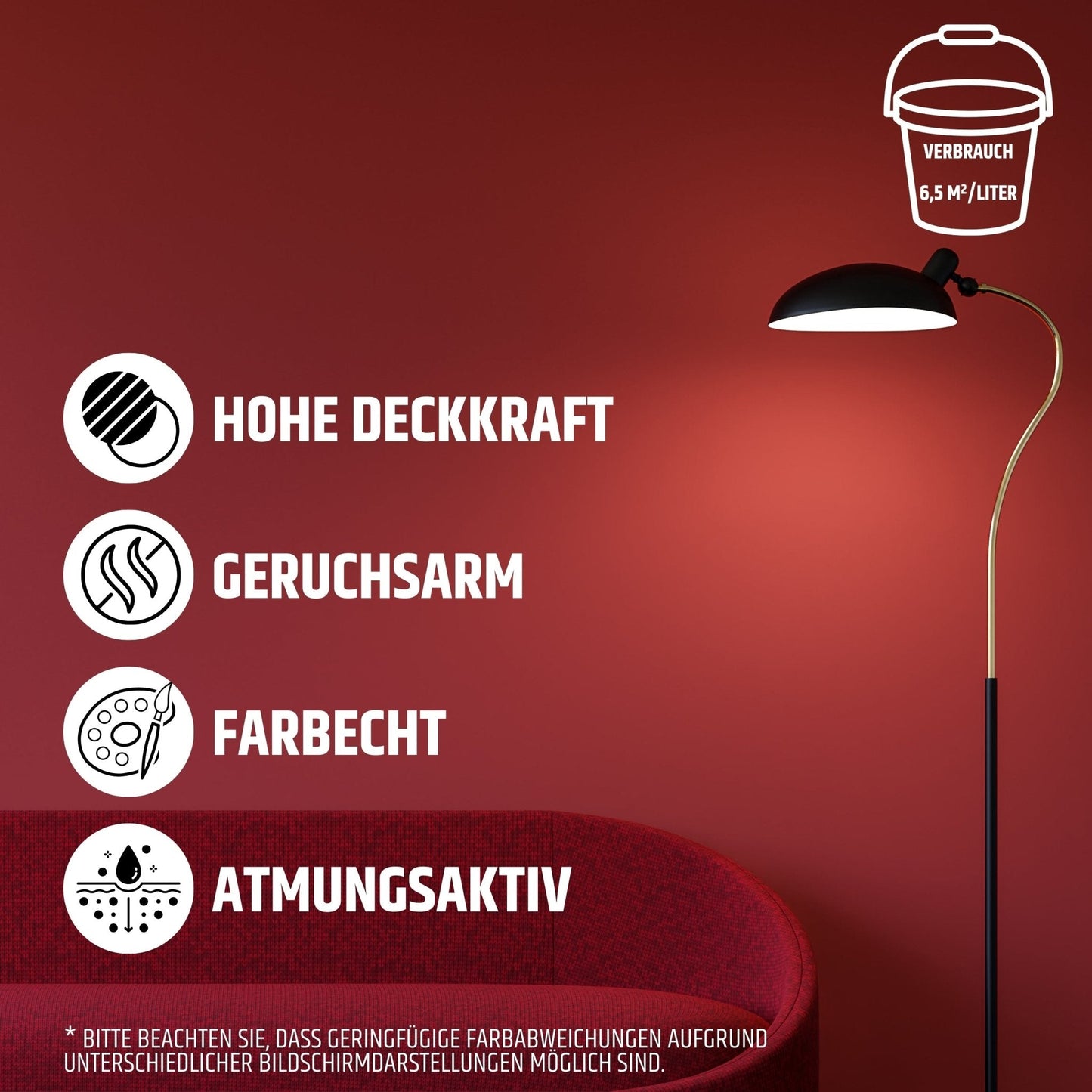 Derendo Exklusive Wandfarbe Samt Rubin in 5l – Produktbild von Derendo