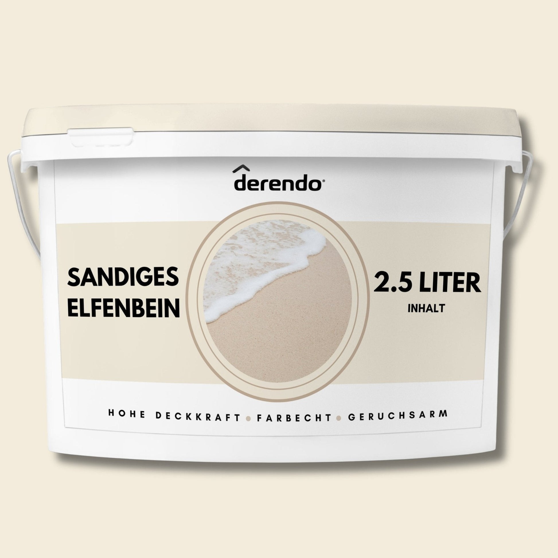 Derendo Exklusive Wandfarbe Sandiges Elfenbein in 5l – Produktbild von Derendo