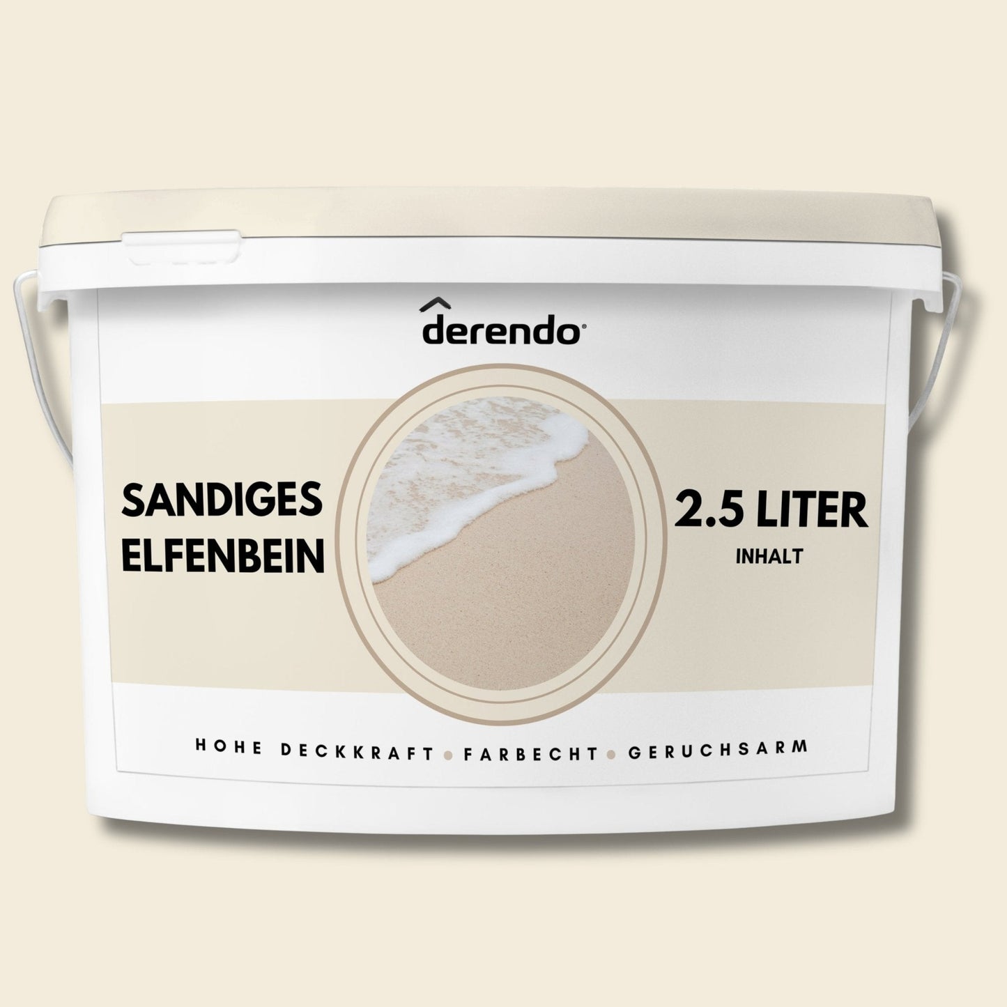 Derendo Exklusive Wandfarbe Sandiges Elfenbein - 4251604928283 - Derendo