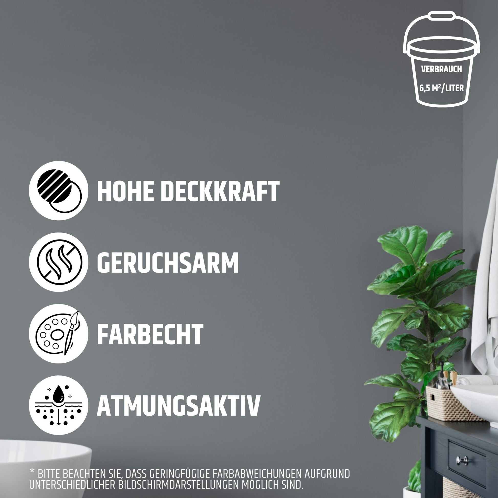 Derendo Exklusive Wandfarbe Steingrau - 4251604928788 - Derendo