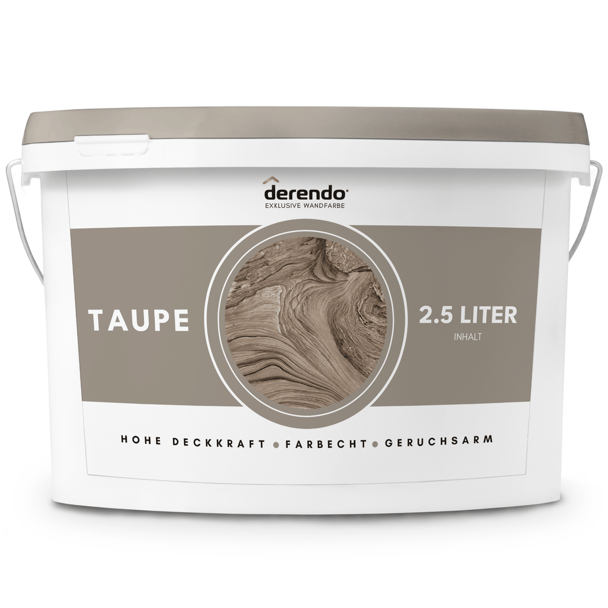 Derendo Exklusive Wandfarbe Taupe in 2.5l – Produktbild von Derendo