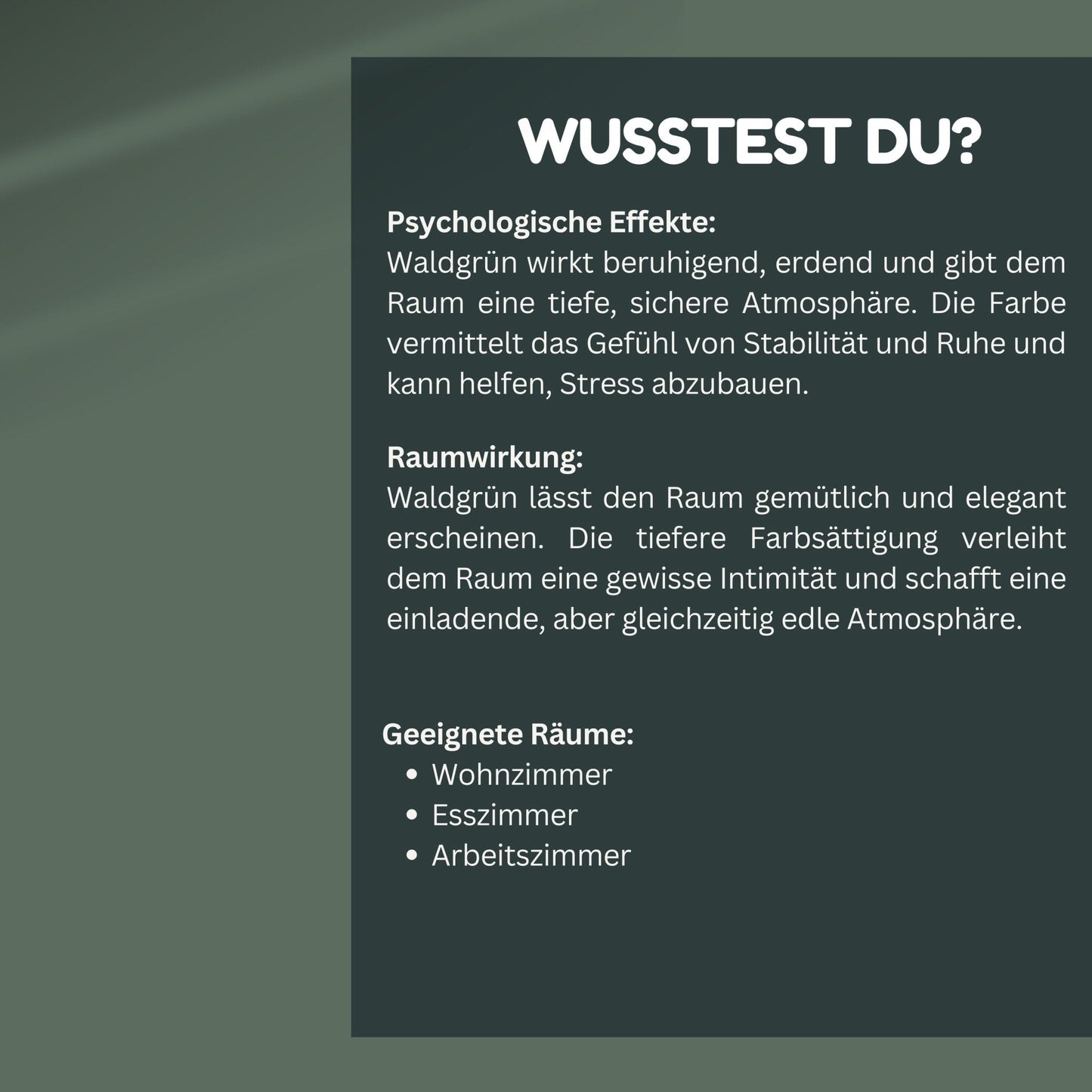 Derendo Exklusive Wandfarbe Waldgrün in 5l – Produktbild von Derendo