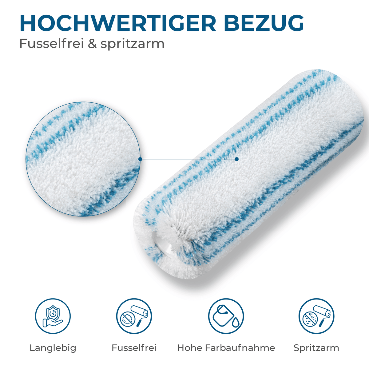 Derendo® Farbwalze Durotex 25 cm – für grobes Mauerwerk & strukturierte Fassaden in – Produktbild von Derendo