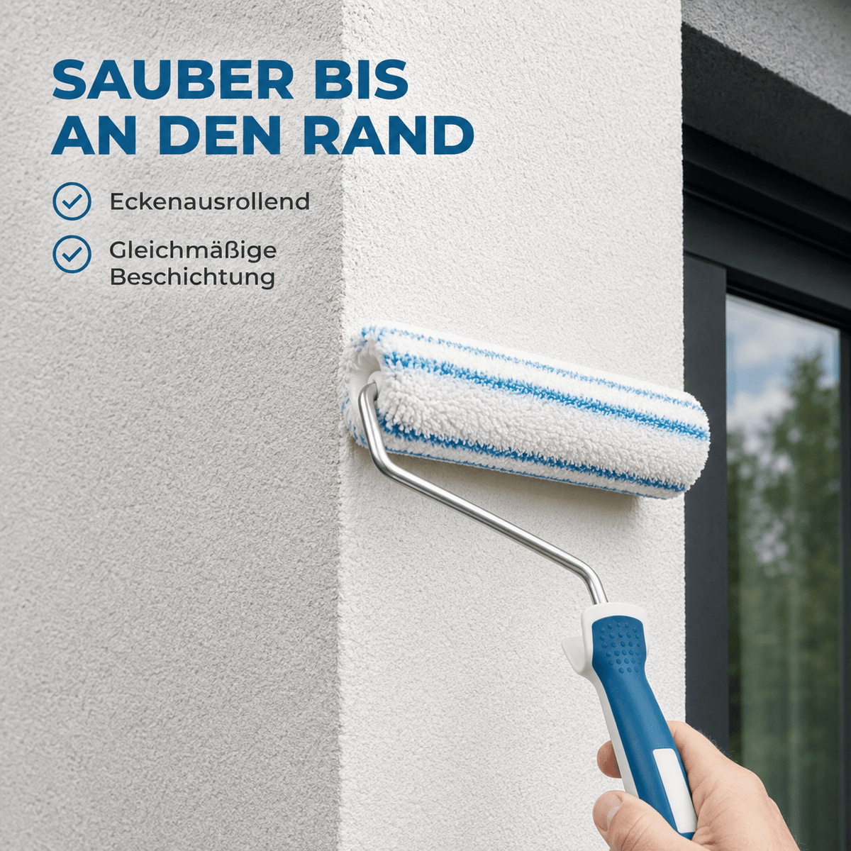 Derendo® Farbwalze Durotex 25 cm – für grobes Mauerwerk & strukturierte Fassaden in – Produktbild von Derendo