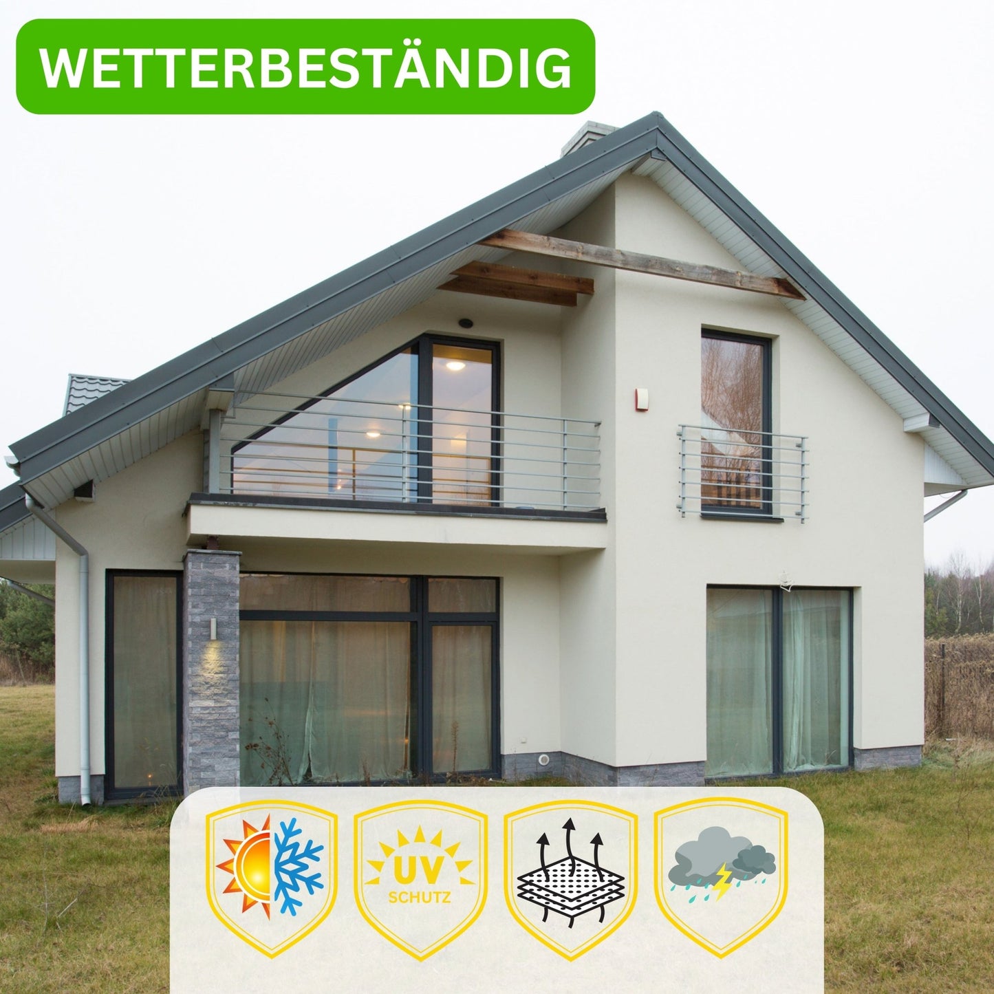 Derendo Fassadenfarbe Altweiss mit ULTRA Wetterschutz und Abperleffekt - 4251604914804 - Derendo