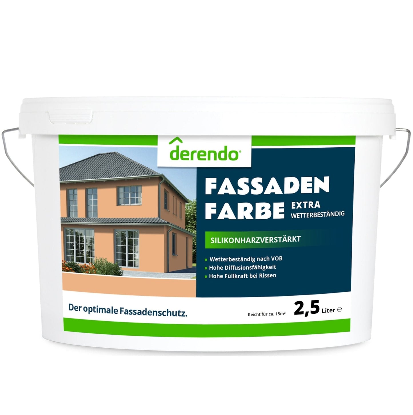 Derendo Fassadenfarbe Aprikose mit EXTRA Wetterschutz - 4251604920157 - Derendo