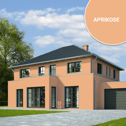 Derendo Fassadenfarbe Aprikose mit ULTRA Wetterschutz und Abperleffekt in 10L – Produktbild von Derendo