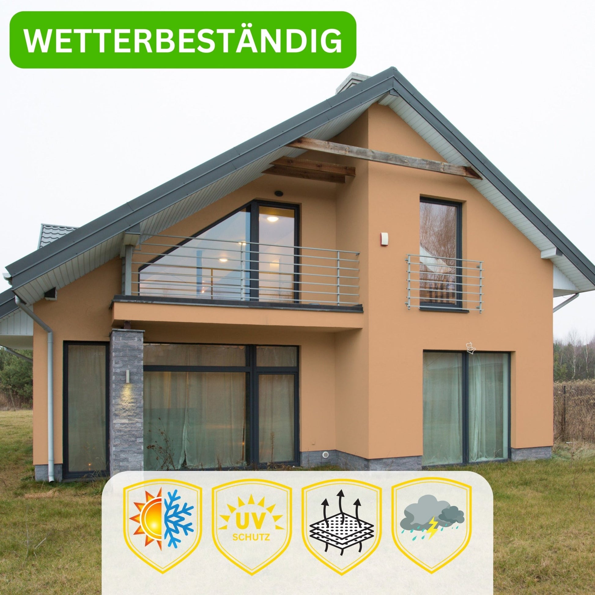 Derendo Fassadenfarbe Aprikose mit ULTRA Wetterschutz und Abperleffekt - 4251604918673 - Derendo