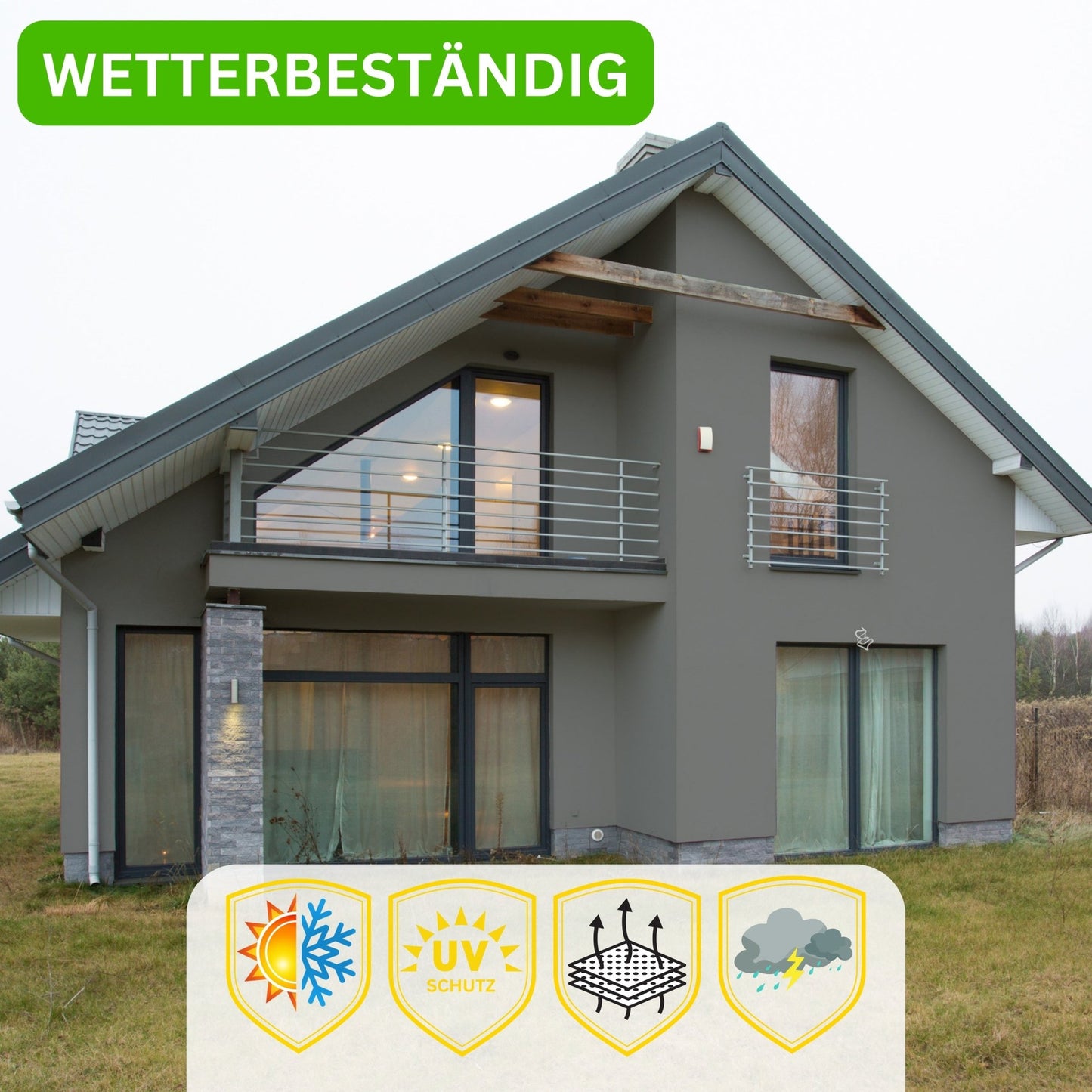 Derendo Fassadenfarbe Betongrau mit ULTRA Wetterschutz und Abperleffekt - 4251604914620 - Derendo