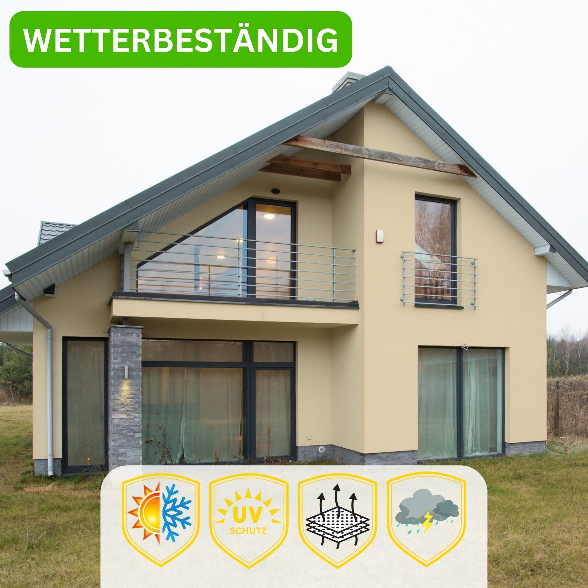 Derendo Fassadenfarbe Biscuit mit ULTRA Wetterschutz und Abperleffekt - 4251604915597 - Derendo