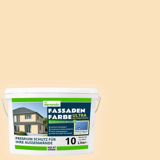 Derendo Fassadenfarbe Biscuit mit ULTRA Wetterschutz und Abperleffekt - 4251604915597 - Derendo
