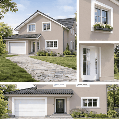 Derendo Fassadenfarbe Cappuccino mit ULTRA Wetterschutz und Abperleffekt in 10L – Produktbild von Derendo