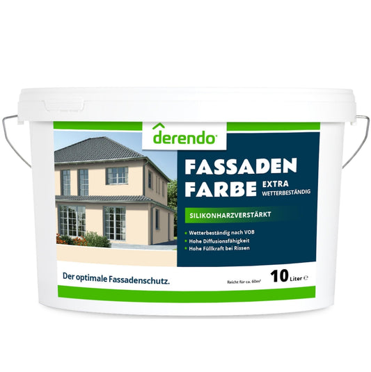 Derendo Fassadenfarbe Cremebeige mit EXTRA Wetterschutz - 4251604915733 - Derendo