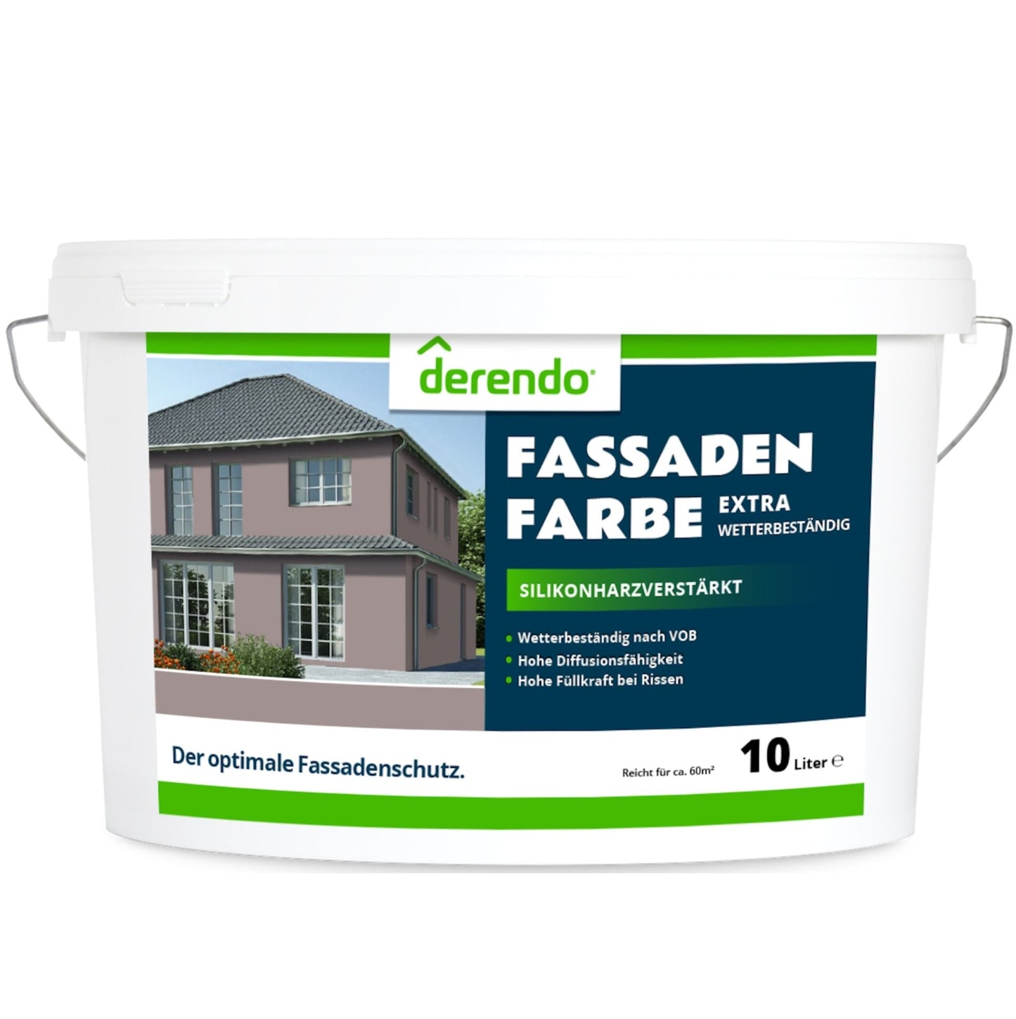 Derendo Fassadenfarbe Felsbraun mit EXTRA Wetterschutz - 4251604919571 - Derendo