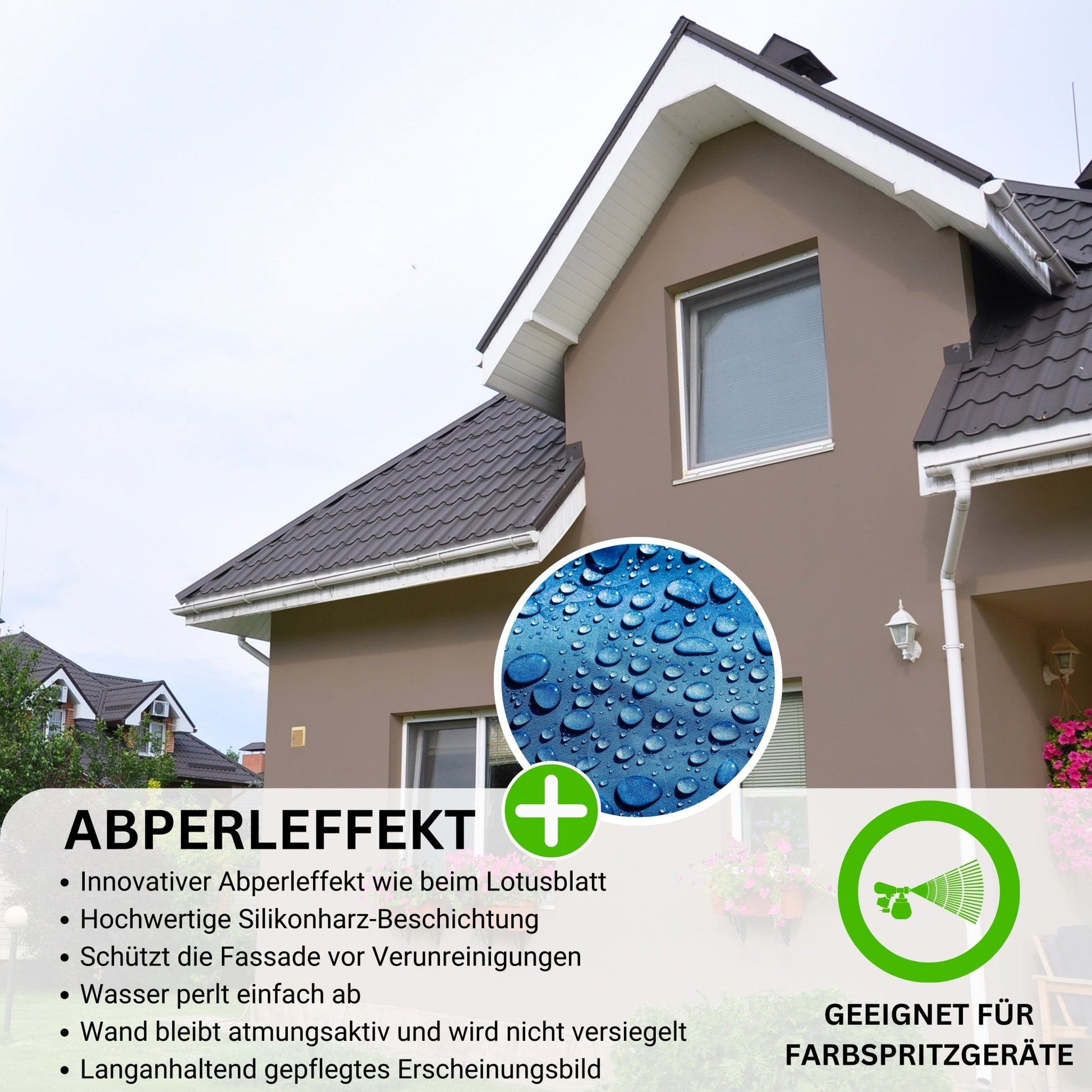 Derendo Fassadenfarbe Felsbraun mit ULTRA Wetterschutz und Abperleffekt - 4251604914910 - Derendo