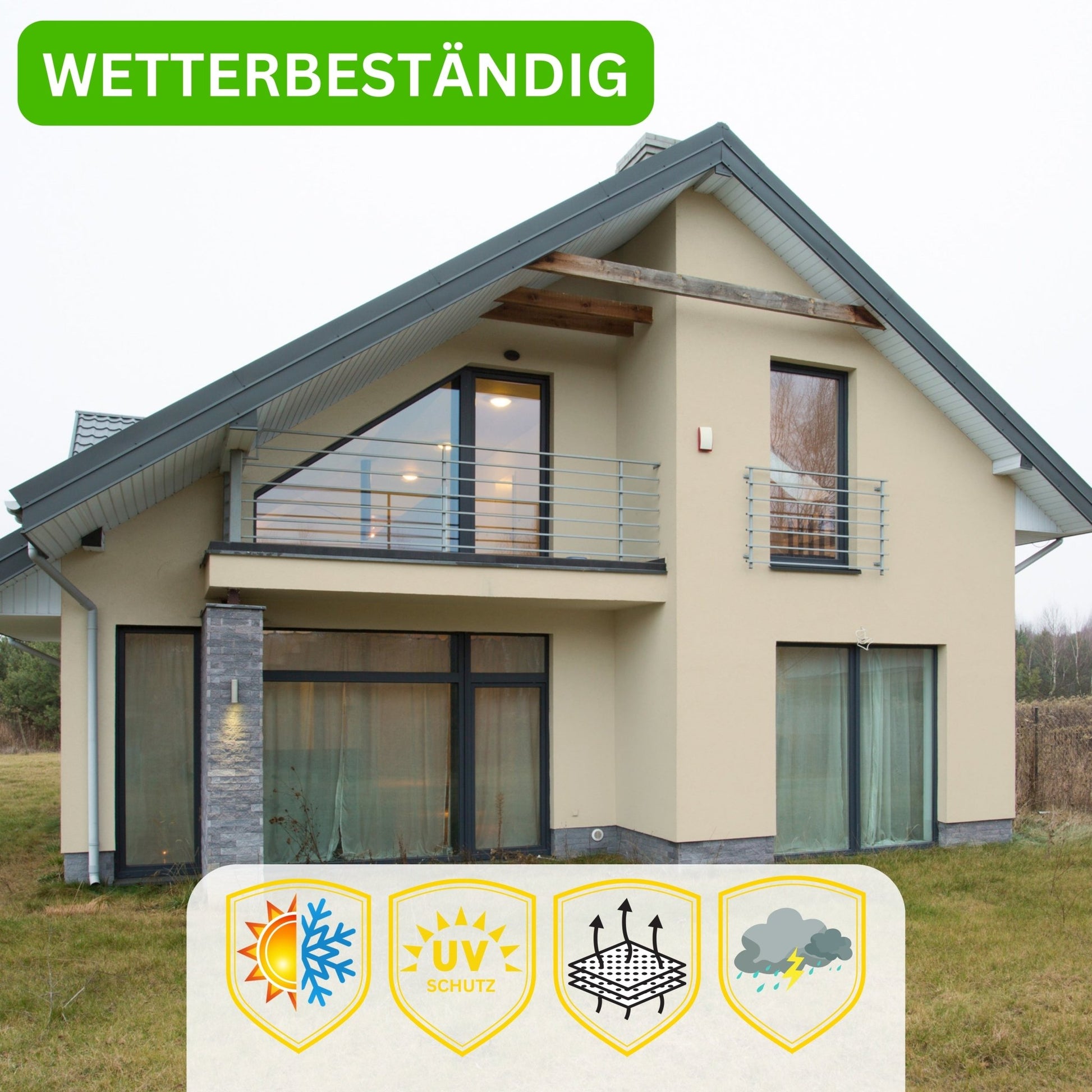 Derendo Fassadenfarbe Graubeige mit ULTRA Wetterschutz und Abperleffekt - 4251604914811 - Derendo