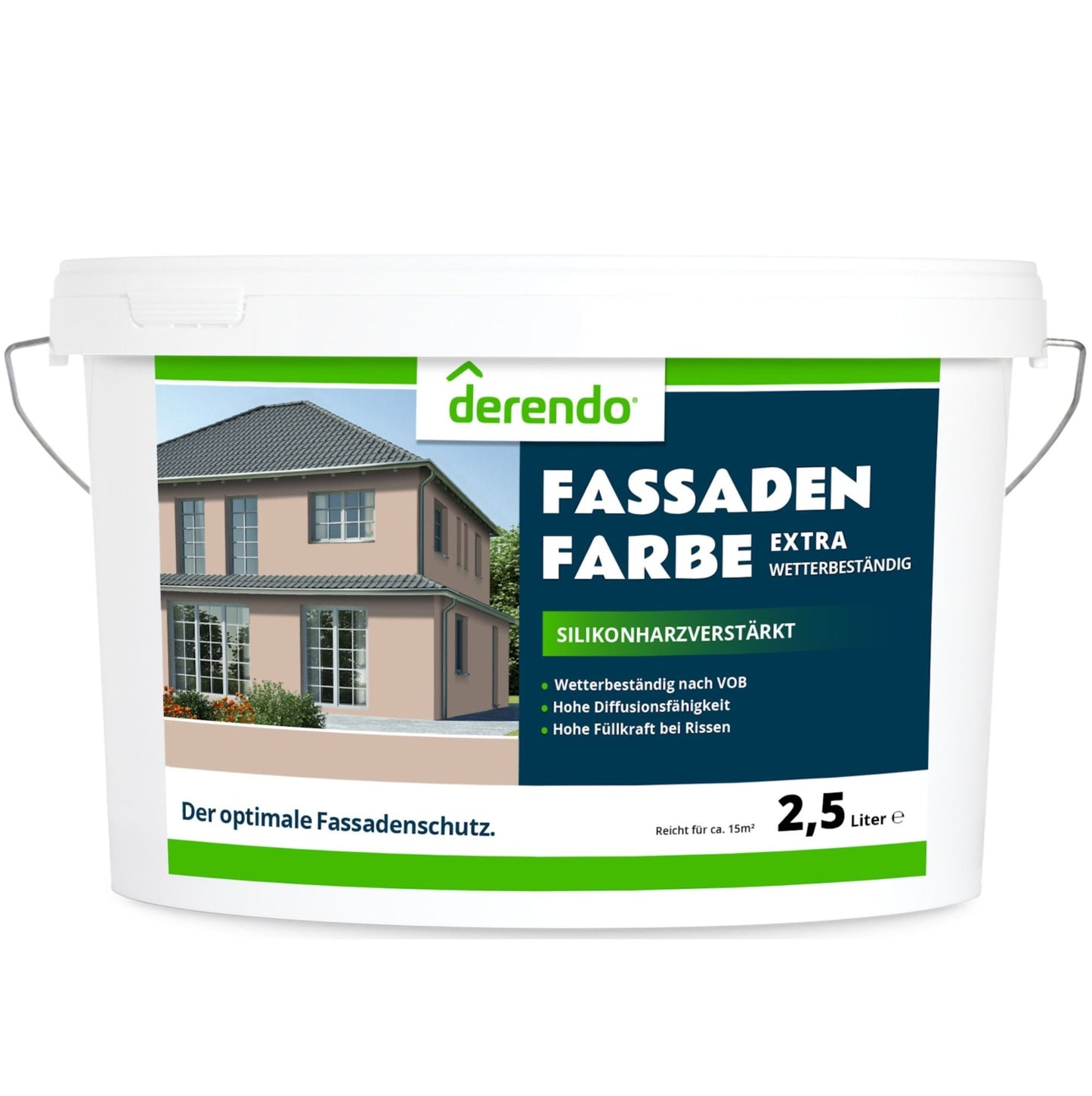 Derendo Fassadenfarbe Haselnuss mit EXTRA Wetterschutz - 4251604914095 - Derendo