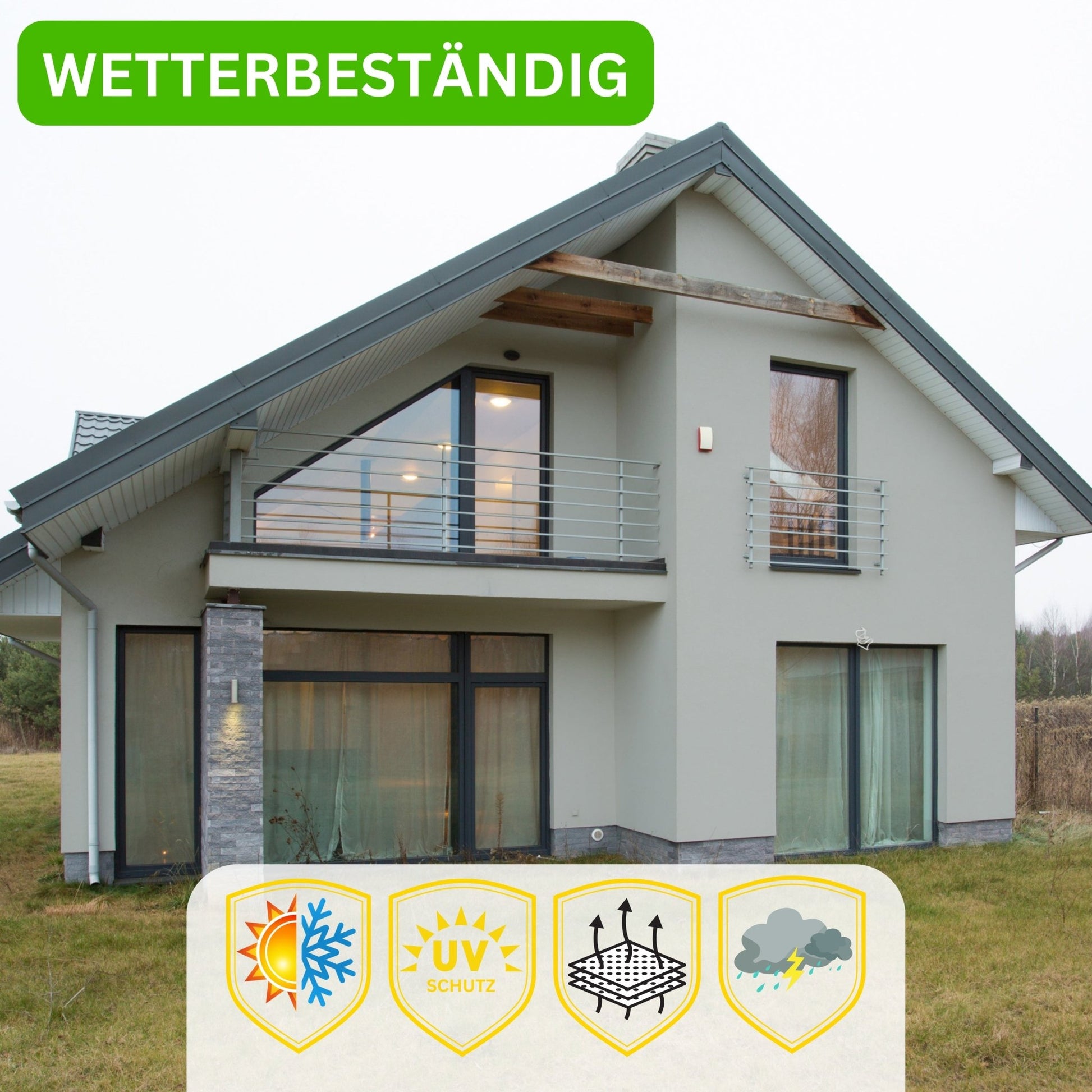 Derendo Fassadenfarbe Hellgrau mit ULTRA Wetterschutz und Abperleffekt - 4251604914651 - Derendo